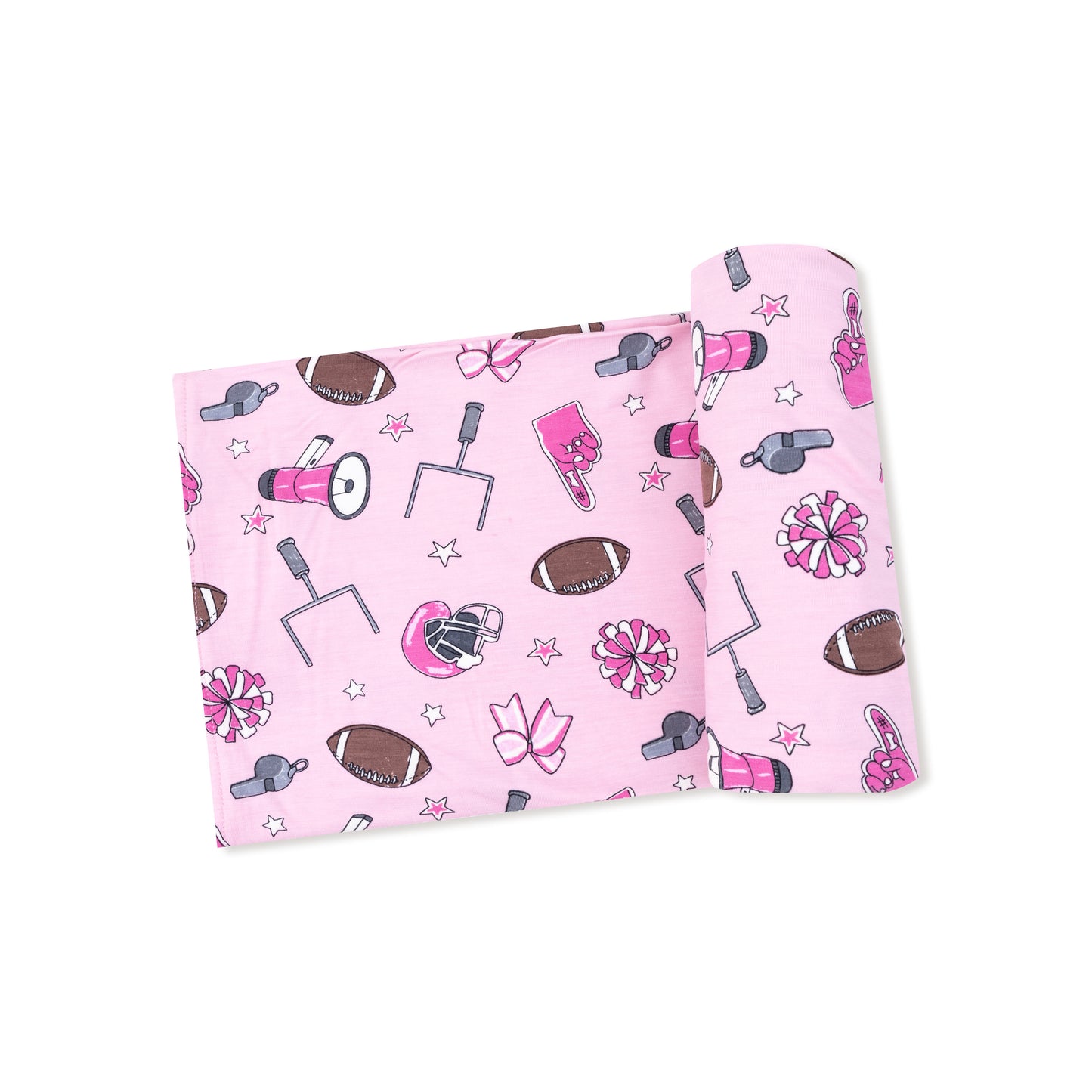 Swaddle Blanket in our  Game Day - Pink print from Angel Dear