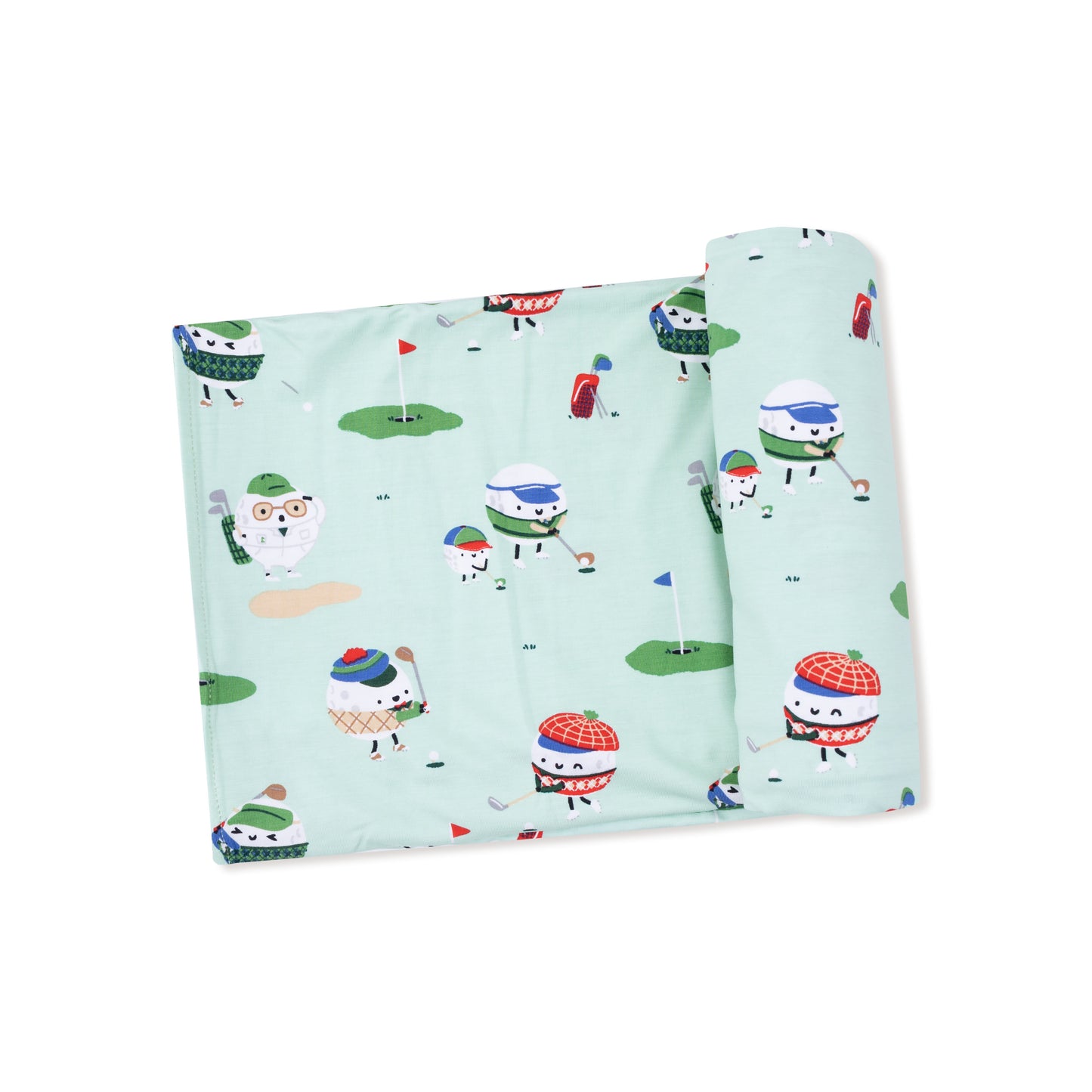Swaddle Blanket in our  Golf Pros - Green print from Angel Dear