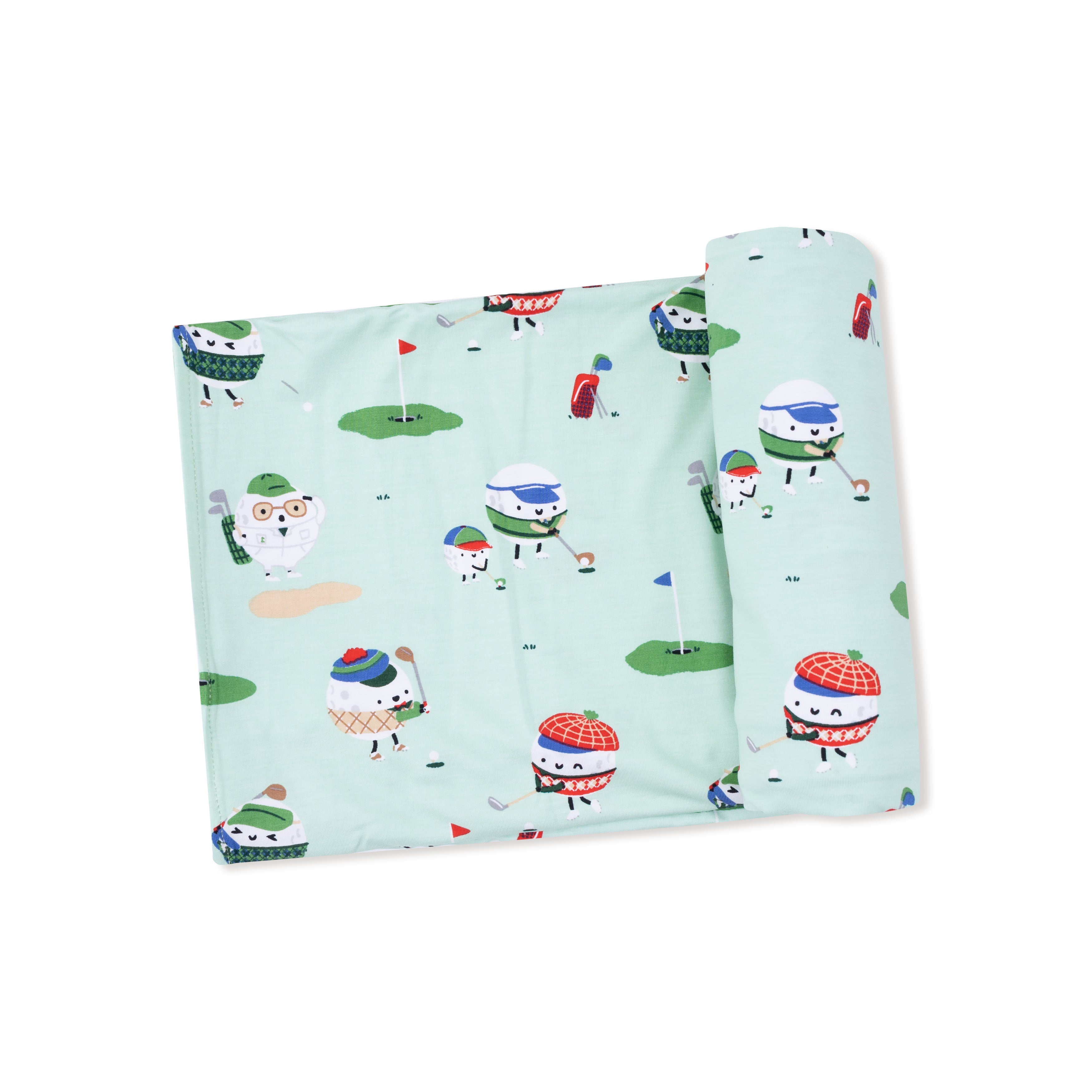 Swaddle Blanket in our  Golf Pros - Green print from Angel Dear