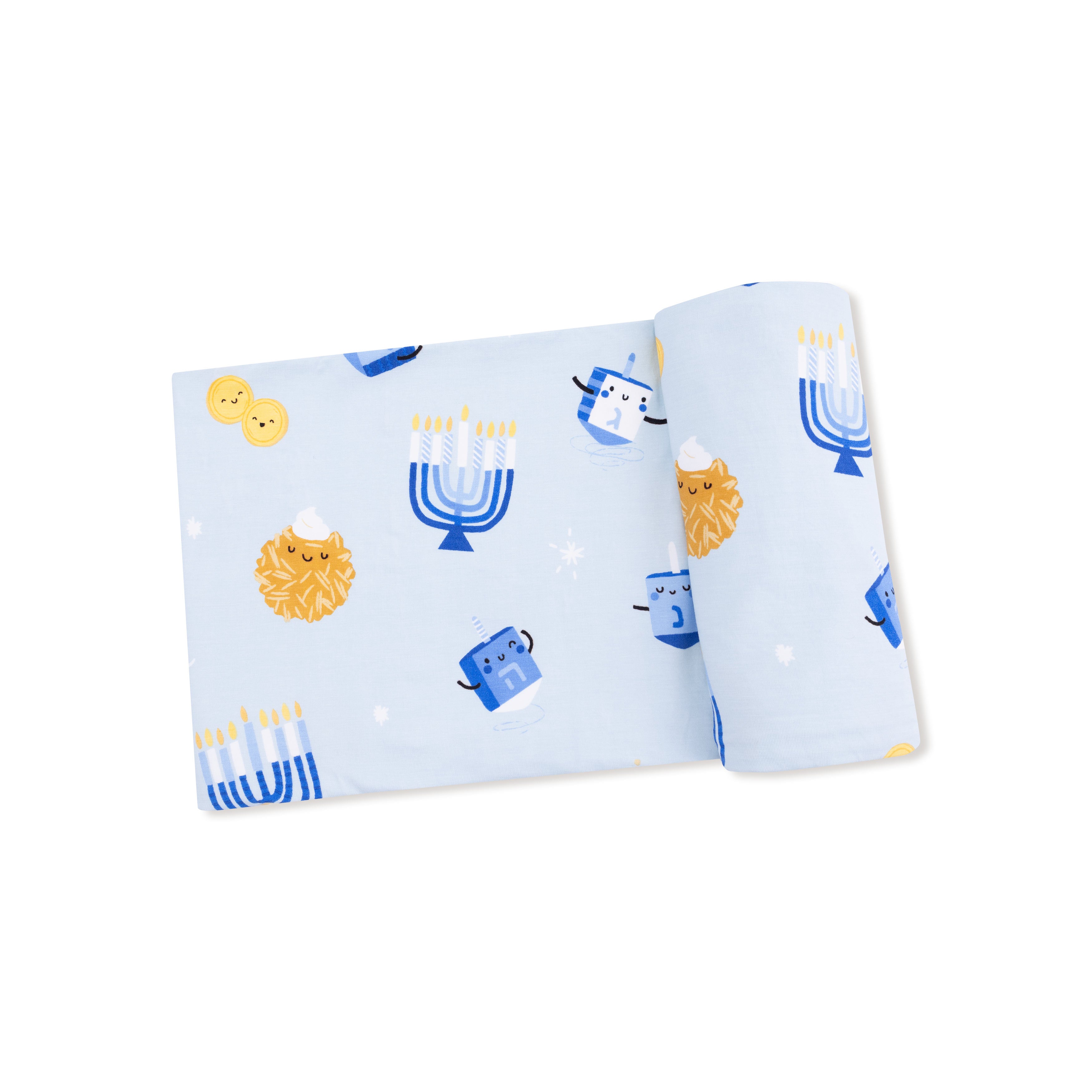 Swaddle Blanket in our  Hanukkah - Blue print from Angel Dear