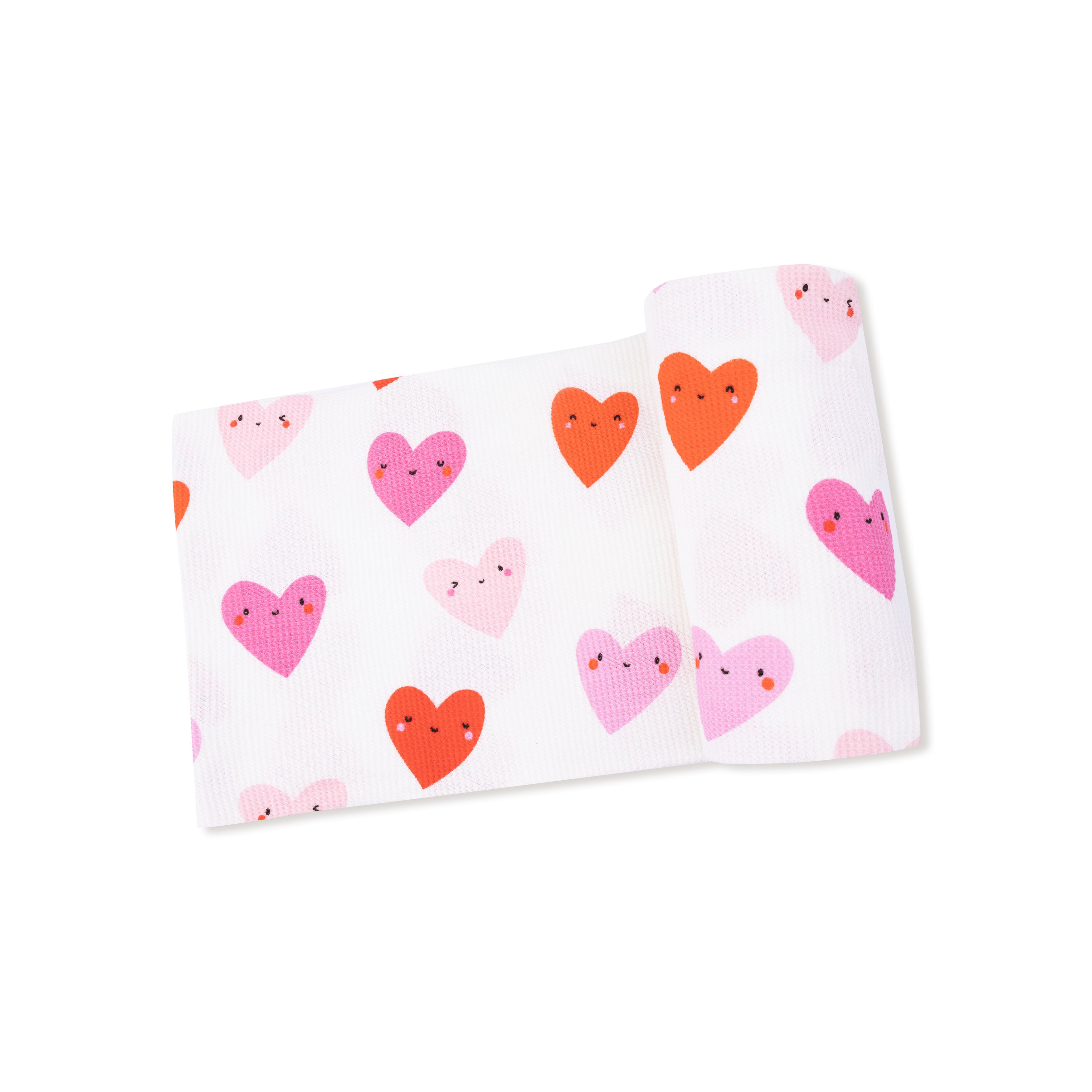 Swaddle Blanket in our  Happy Hearts print from Angel Dear
