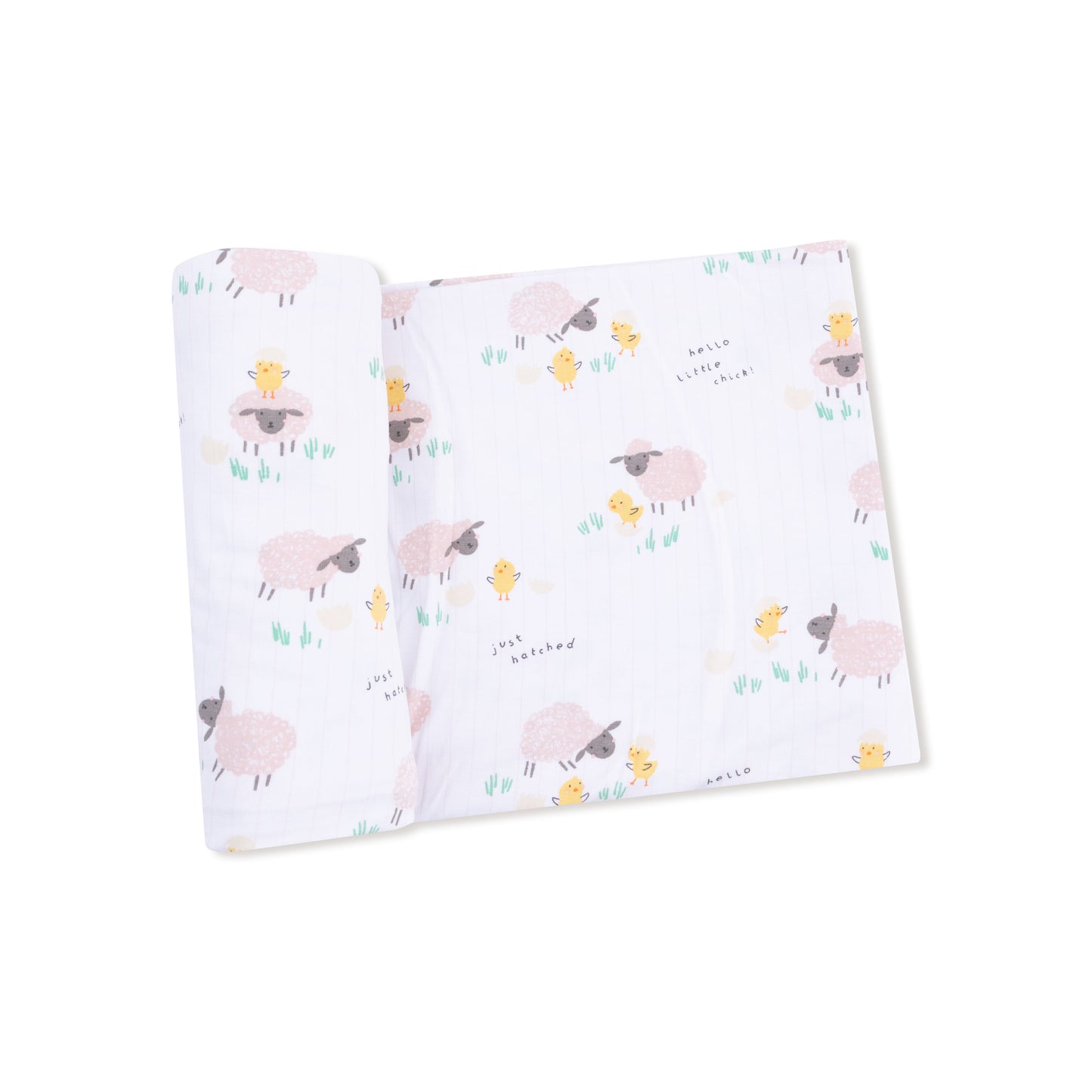 Swaddle Blanket in our  Just Hatched - Pink print from Angel Dear