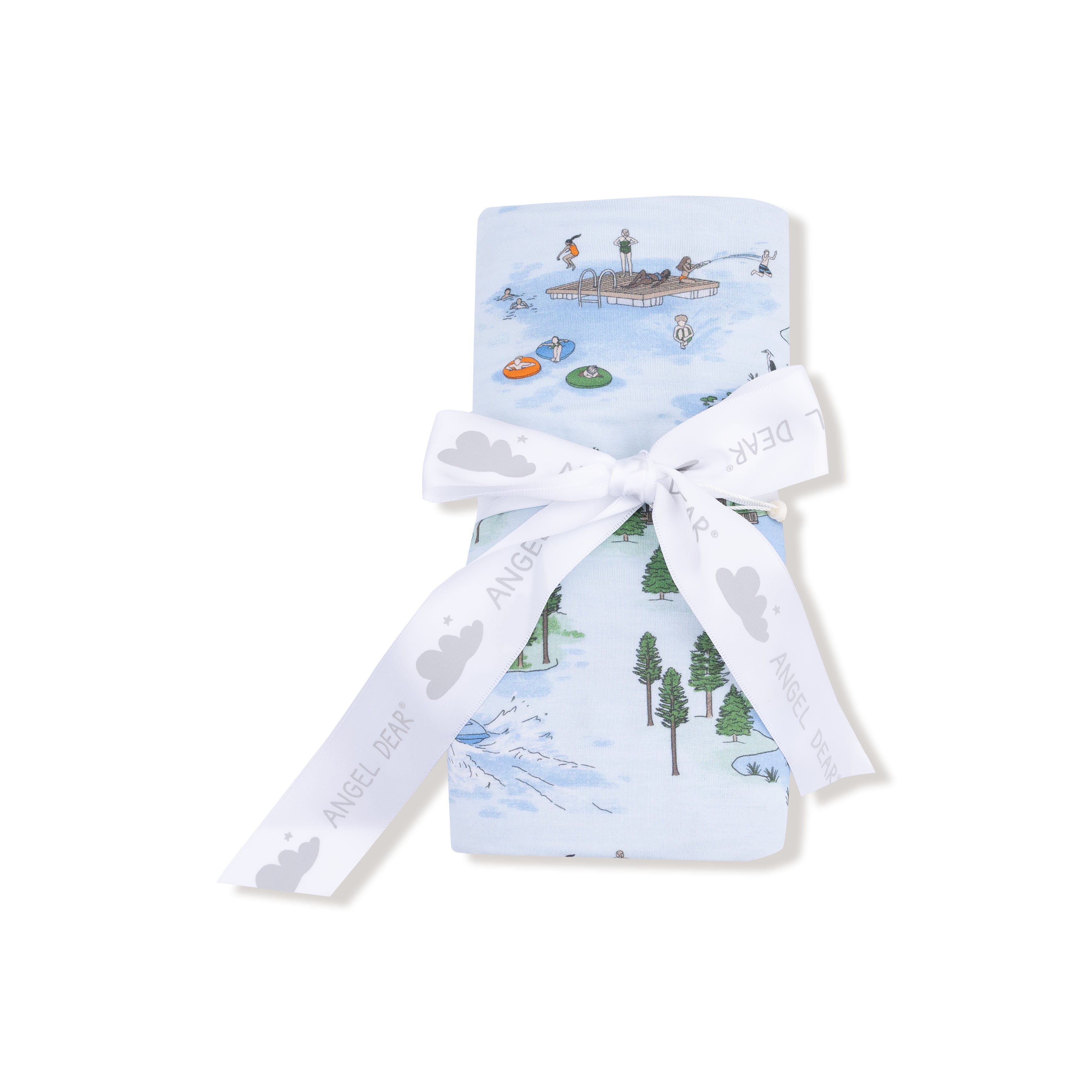 Swaddle Blanket in our  Lake Life print from Angel Dear