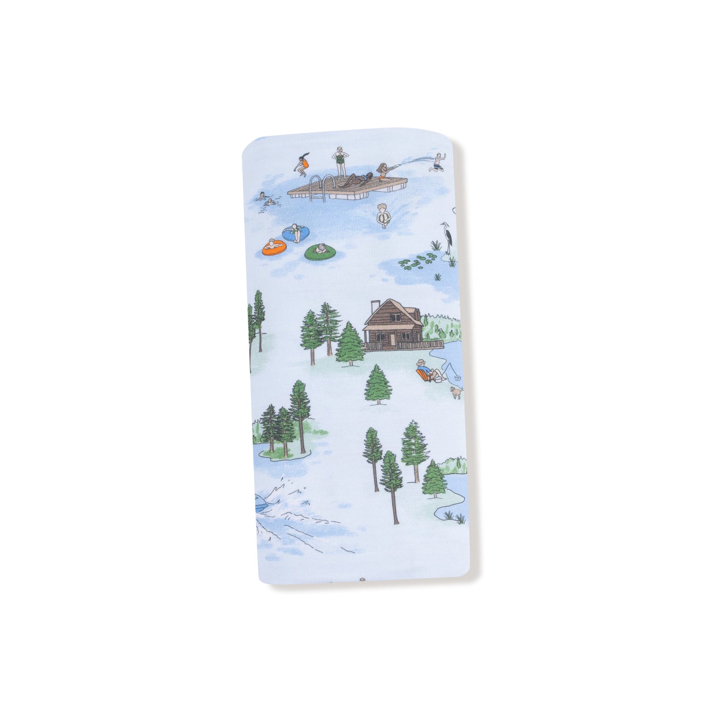 Swaddle Blanket in our  Lake Life print from Angel Dear