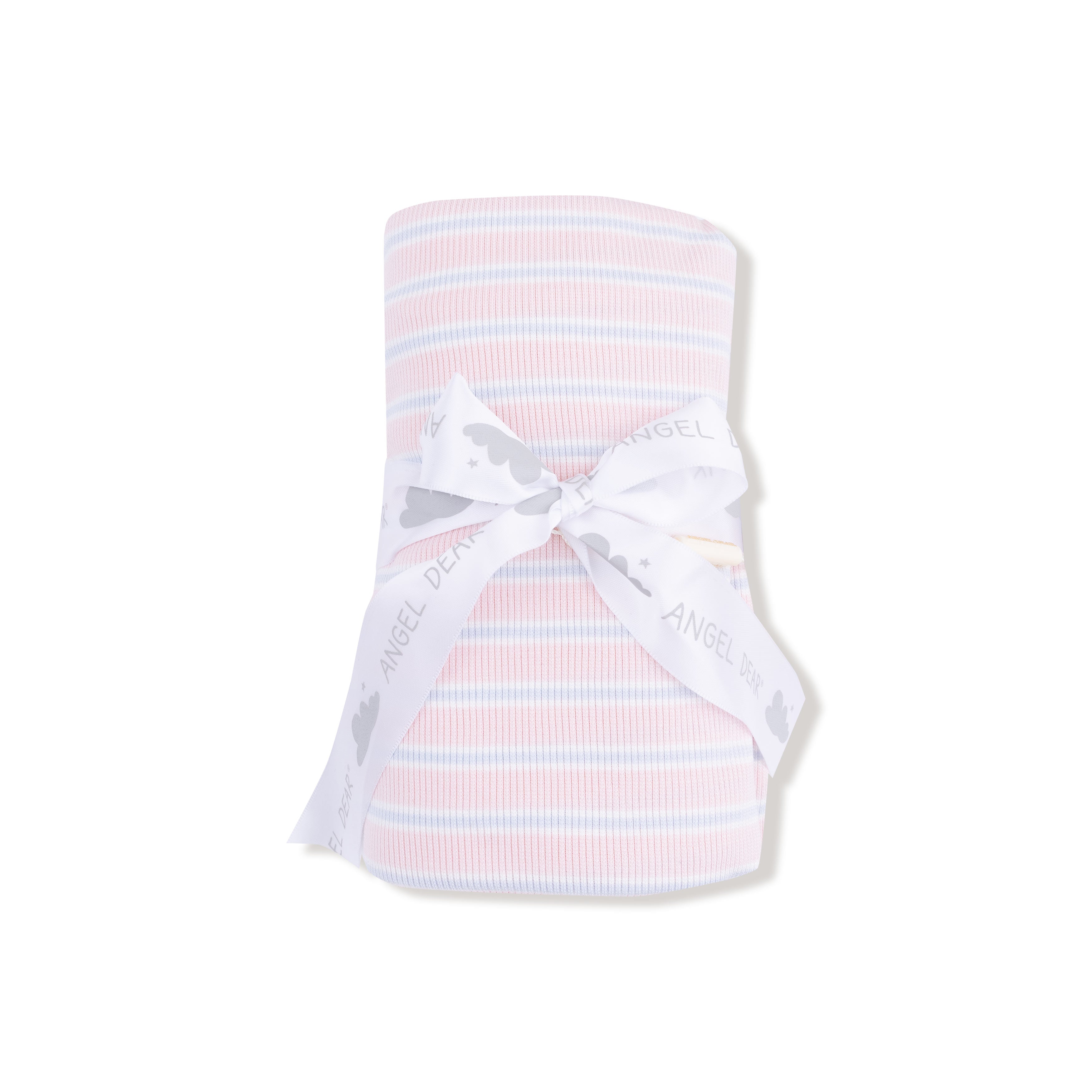 Swaddle Blanket in our Multi Stripe - Pink print from Angel Dear