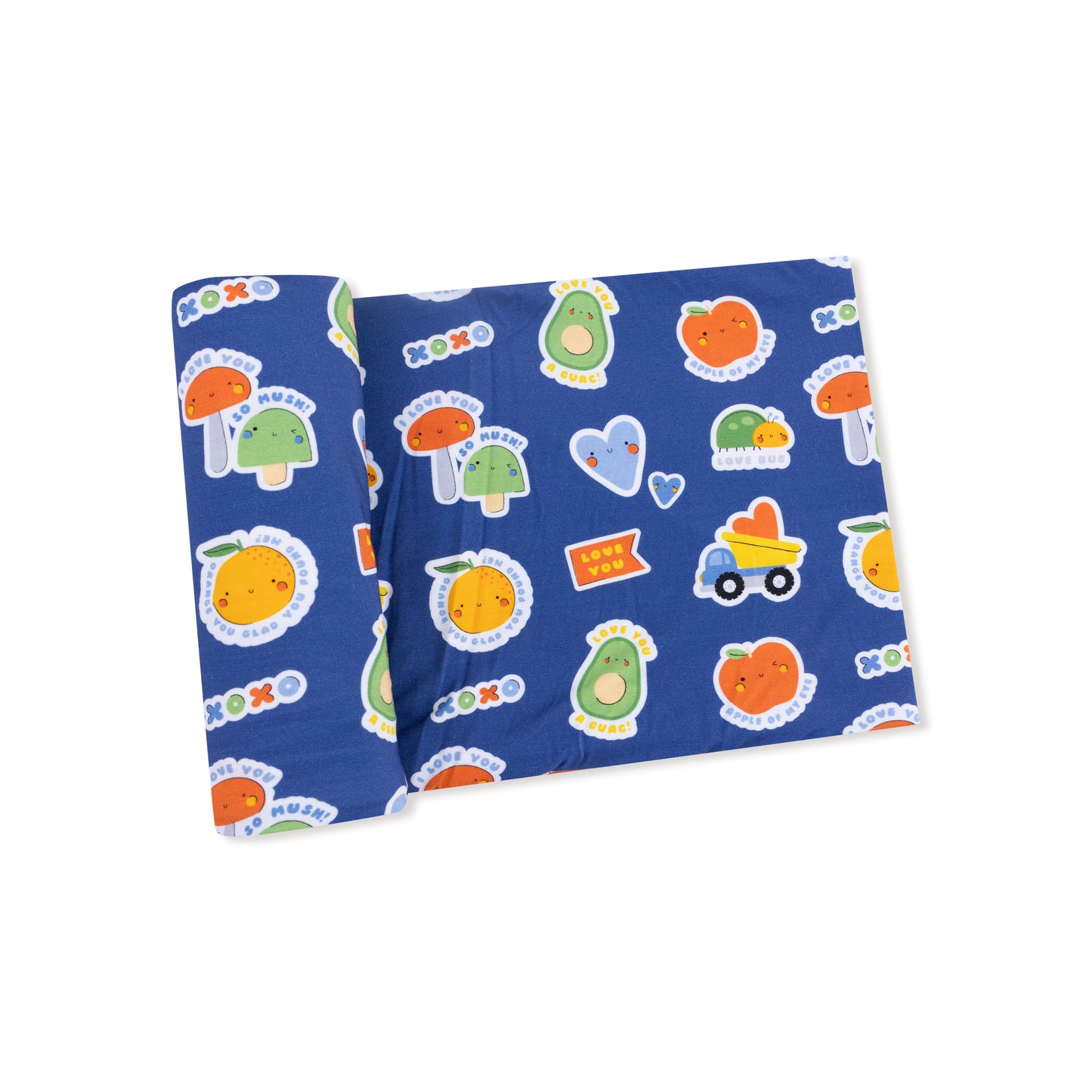 Swaddle Blanket in our  My Funny Valentine - Blue print from Angel Dear