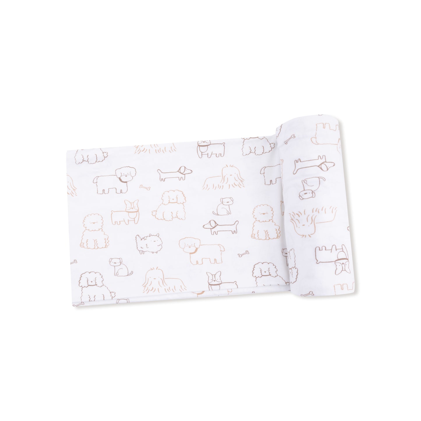 Swaddle Blanket in our  Neutral Pups print from Angel Dear