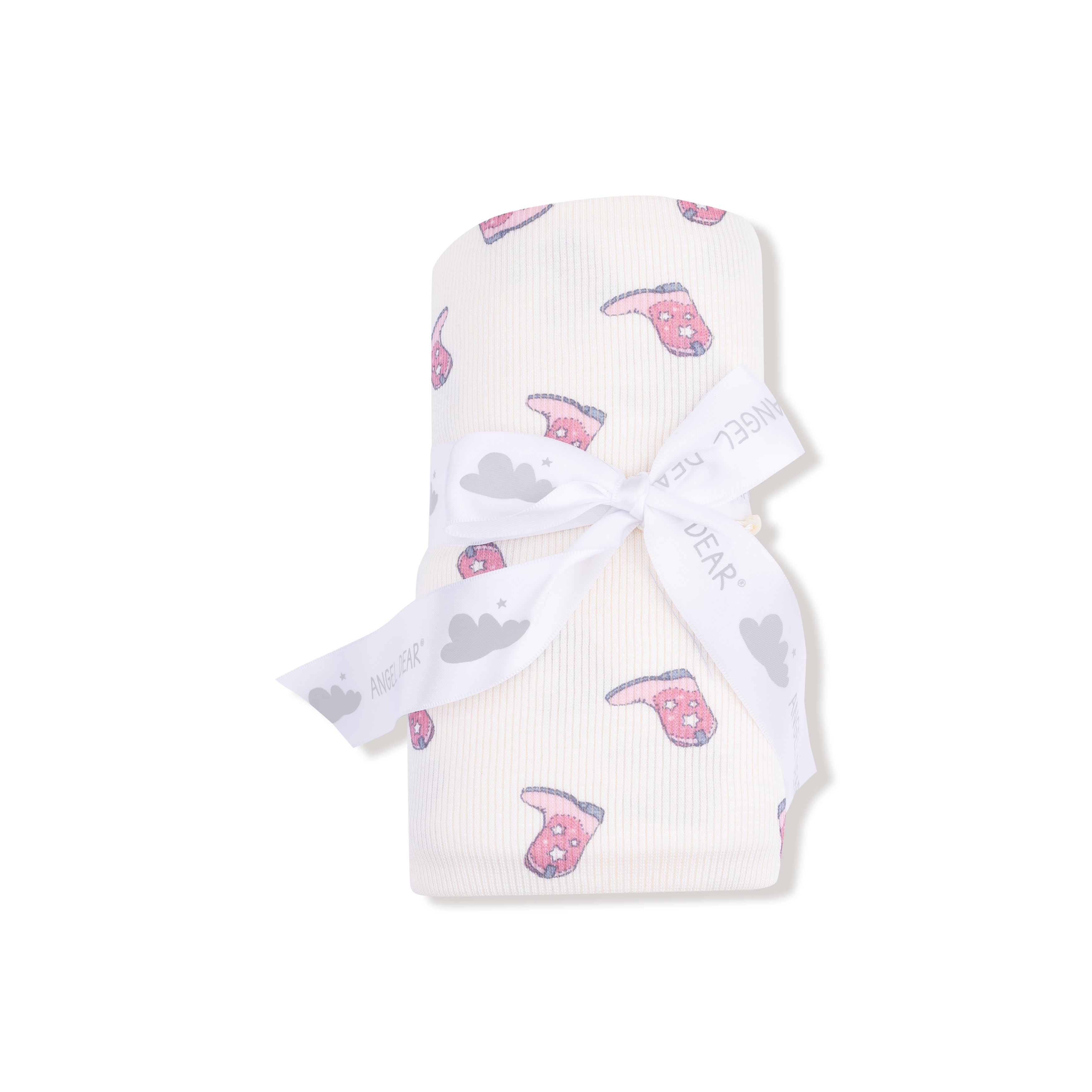 Swaddle Blanket in our  Petite Cowgirl Boots print from Angel Dear