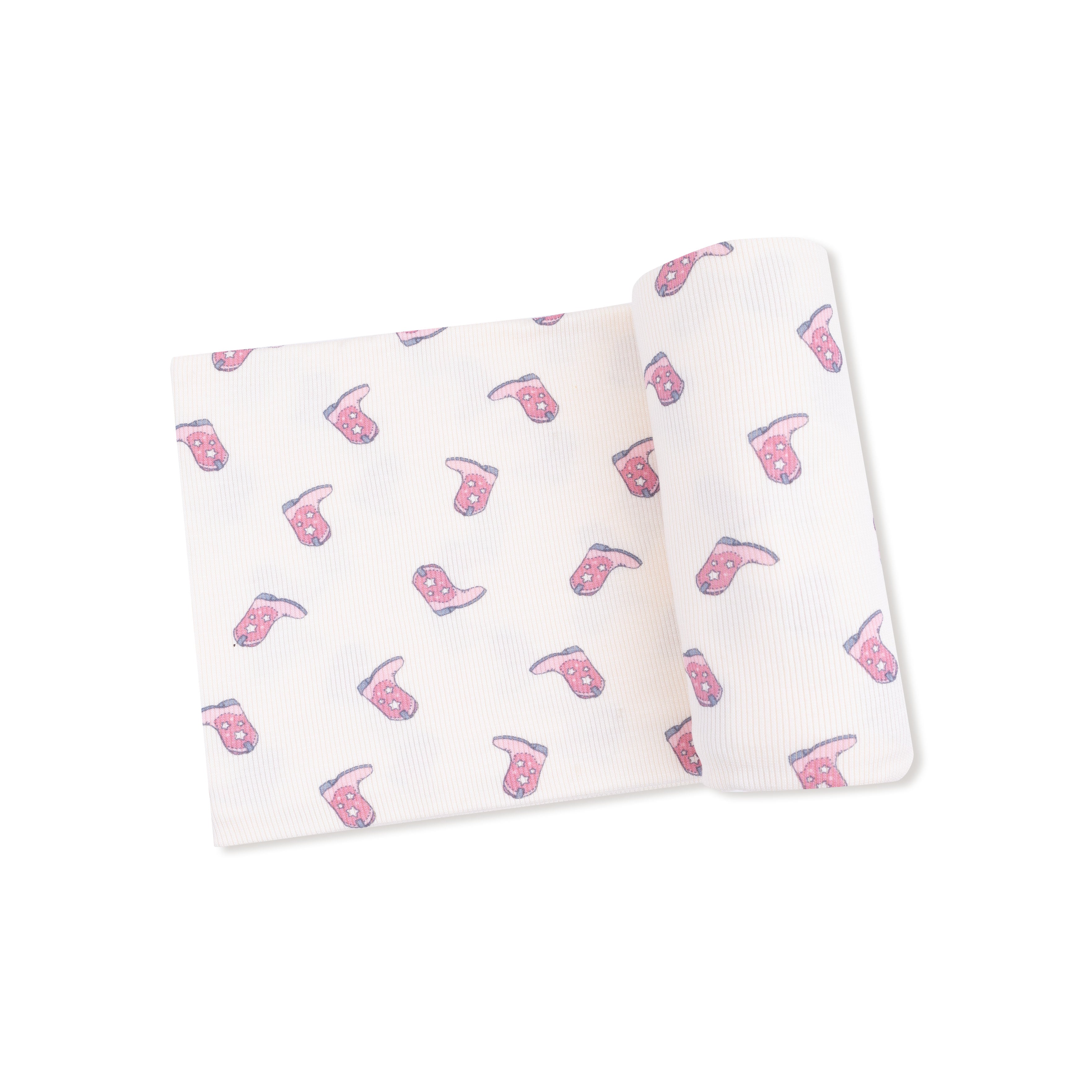 Swaddle Blanket in our  Petite Cowgirl Boots print from Angel Dear