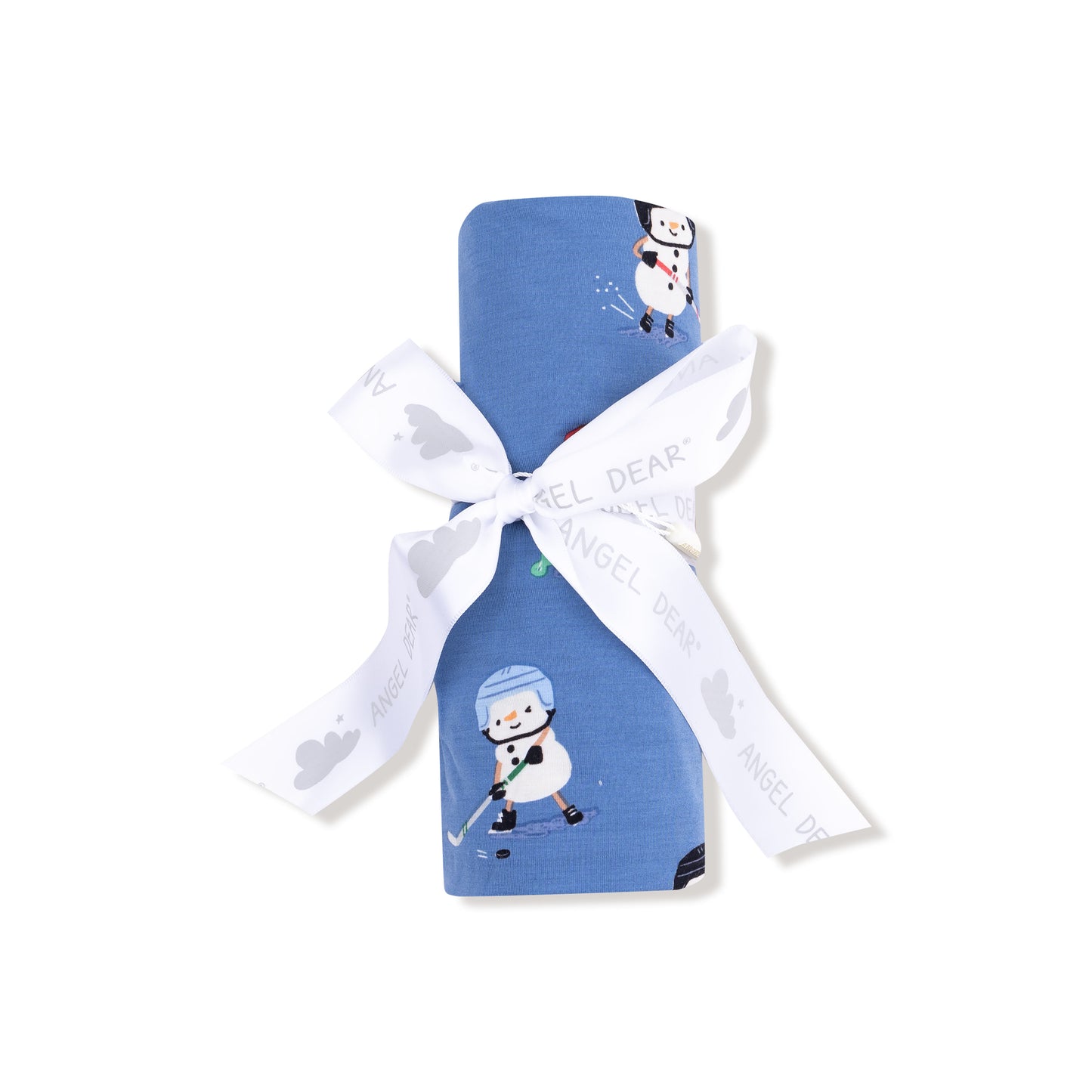 Swaddle Blanket in our  Snow Folks Ice Hockey print from Angel Dear