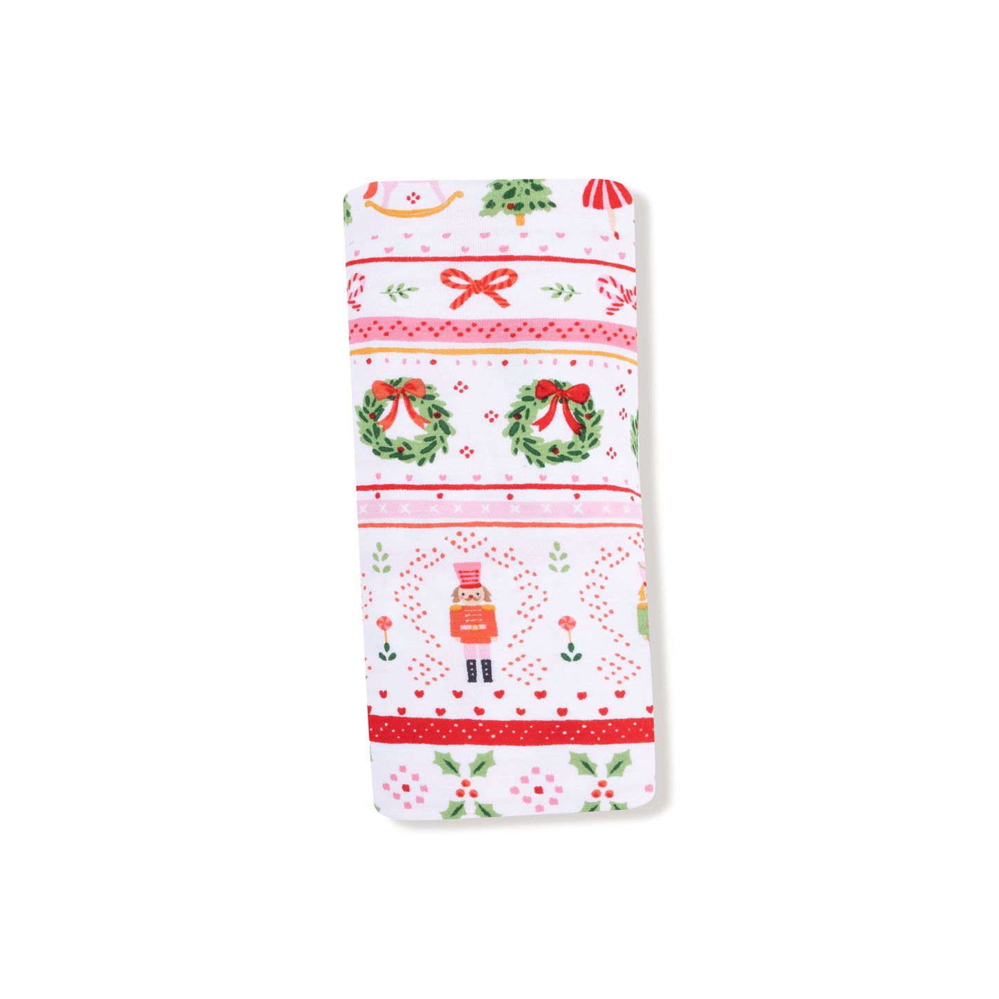 Swaddle Blanket in our  Sugar Plum Fairy - Nutcracker Fair Isle - Pink print from Angel Dear