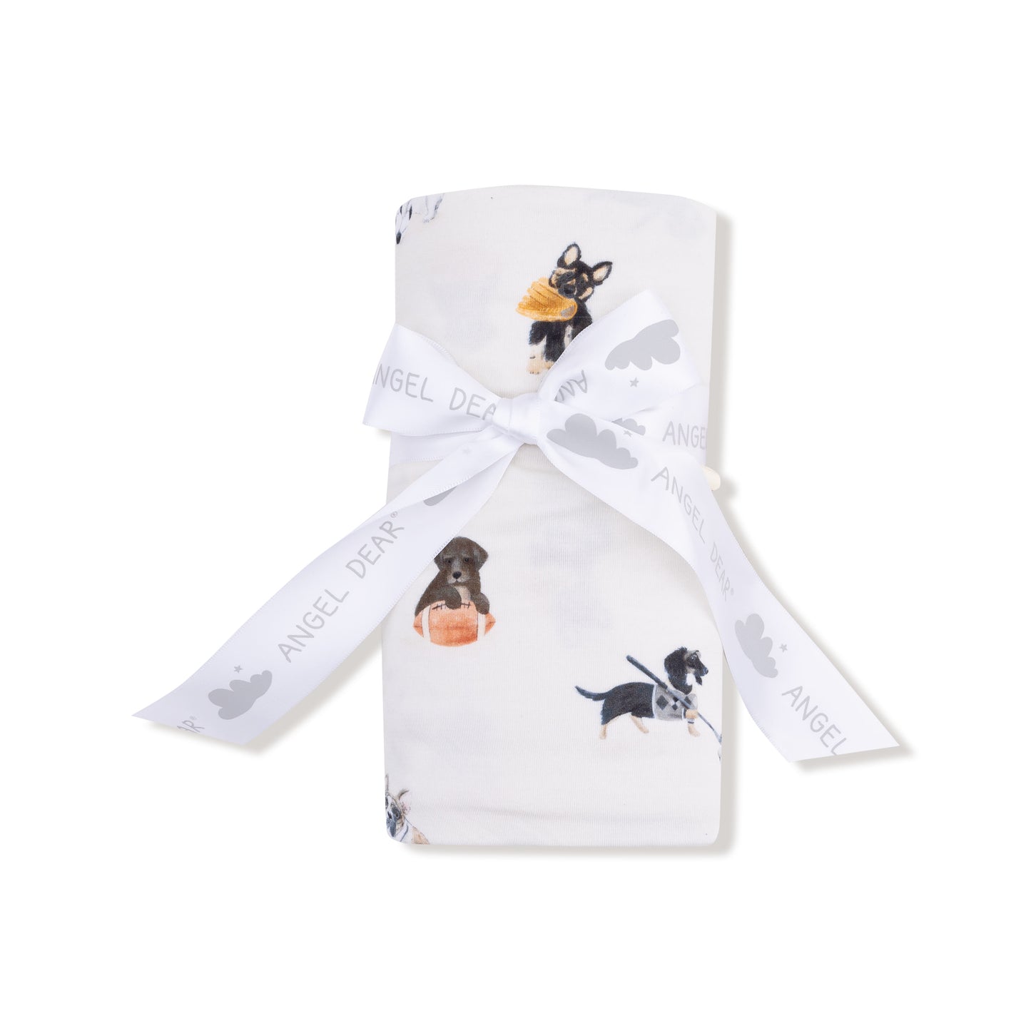 Swaddle Blanket in our  Sporty Puppies print from Angel Dear