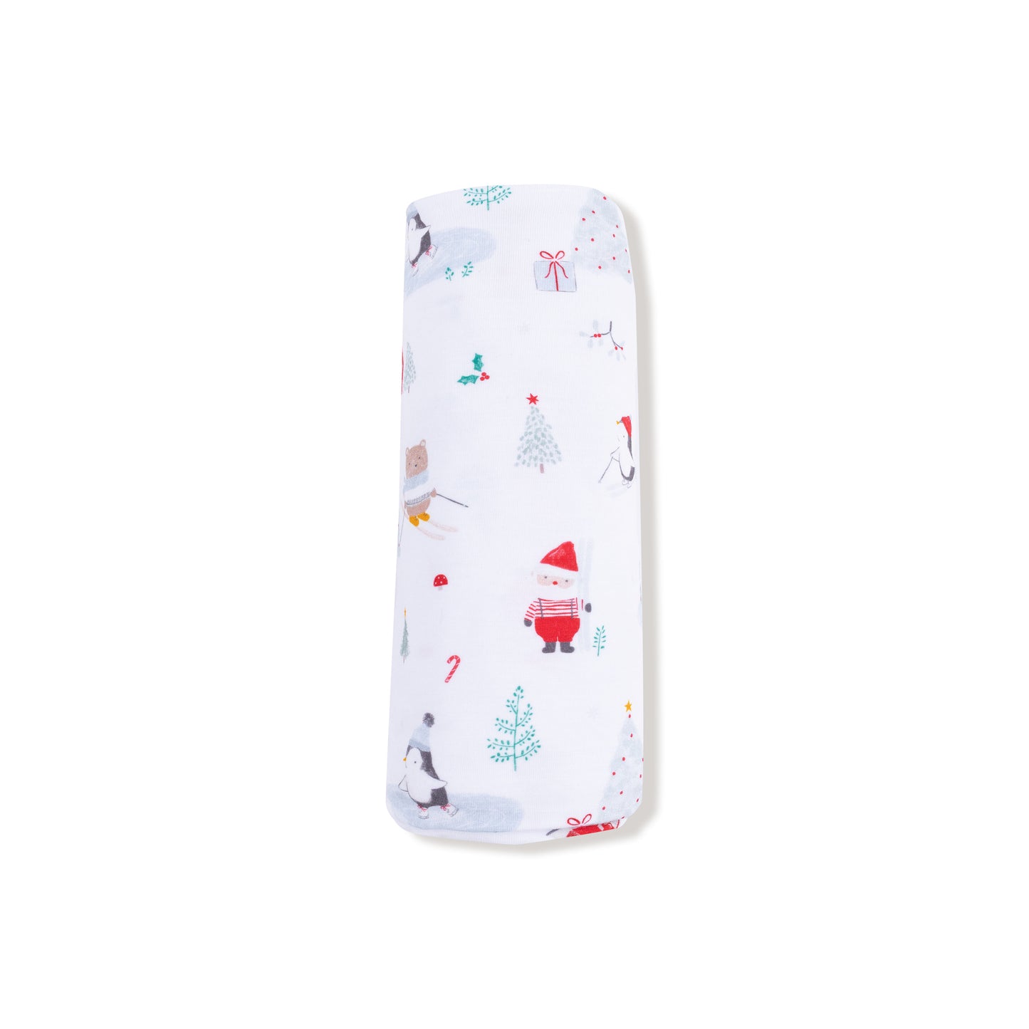 Swaddle Blanket in our  Santa Ski Friends print from Angel Dear