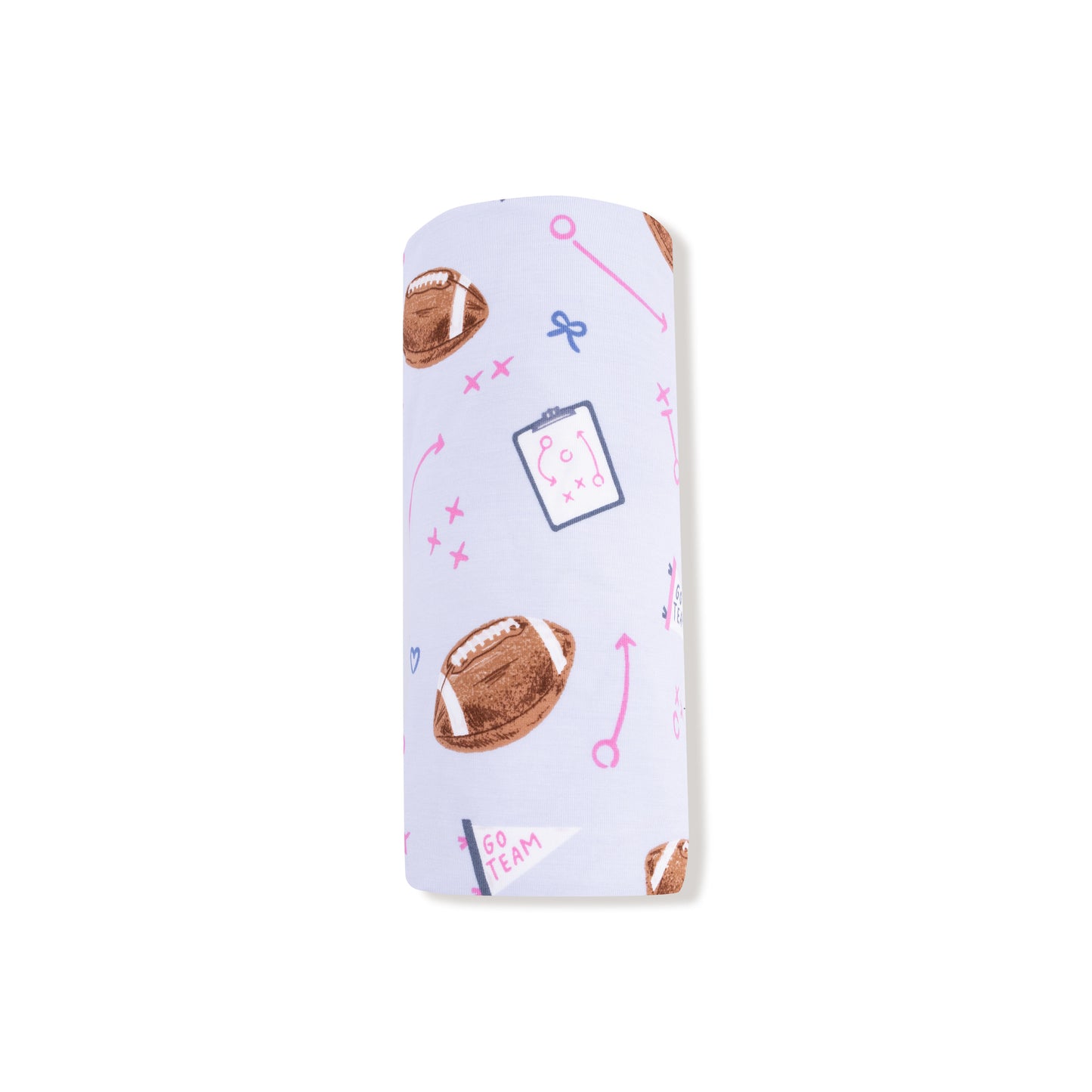 Swaddle Blanket in our  Touchdown Time - Lavender print from Angel Dear
