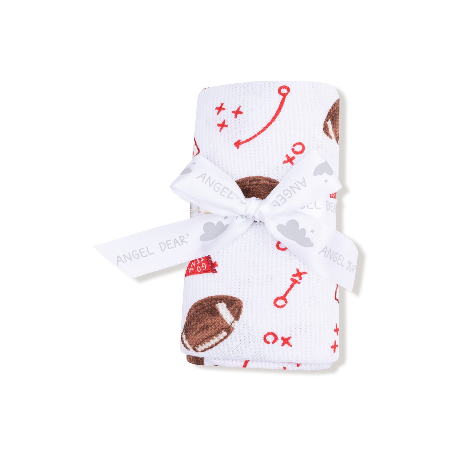 Swaddle Blanket in our  Touchdown Time - Red print from Angel Dear