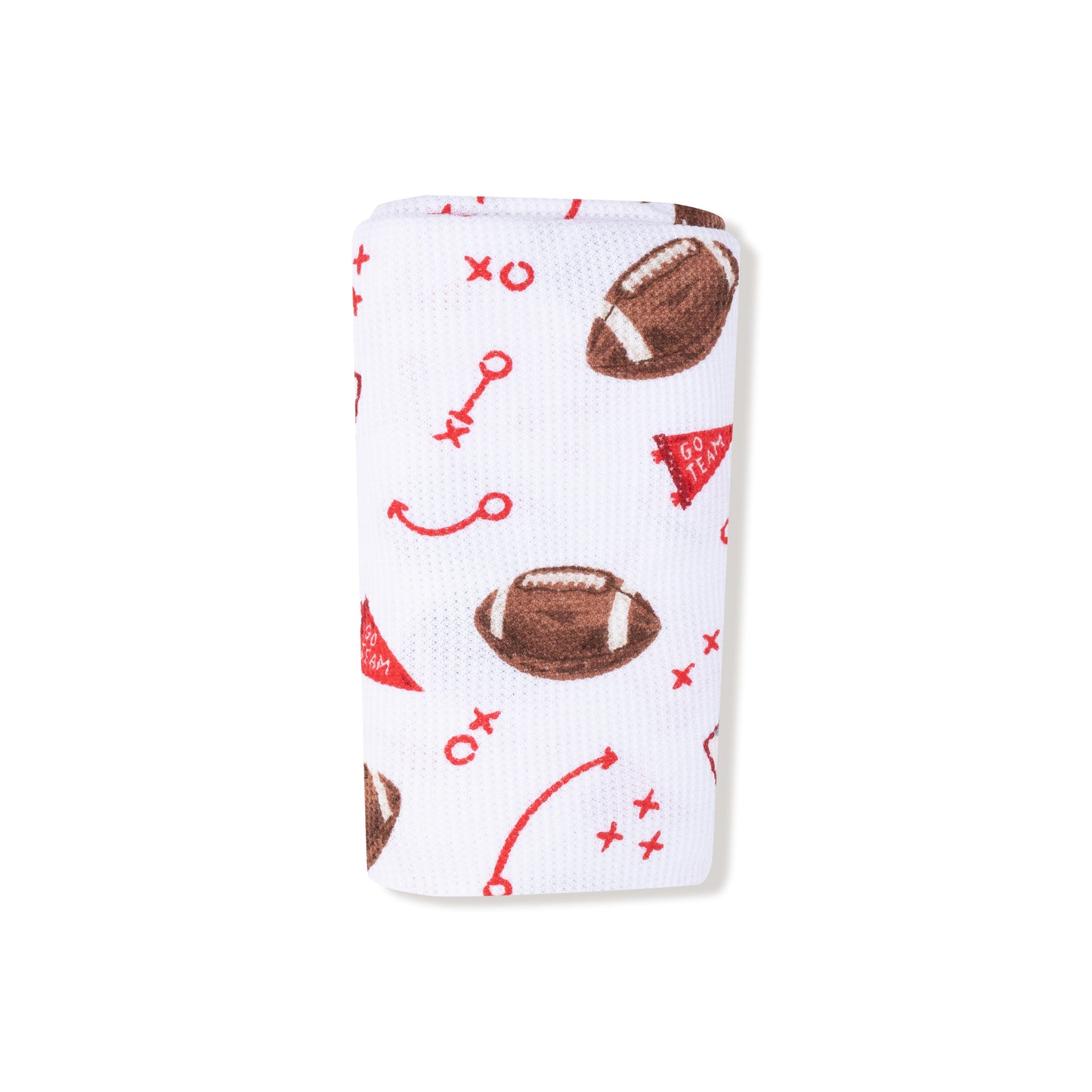 Swaddle Blanket in our  Touchdown Time - Red print from Angel Dear