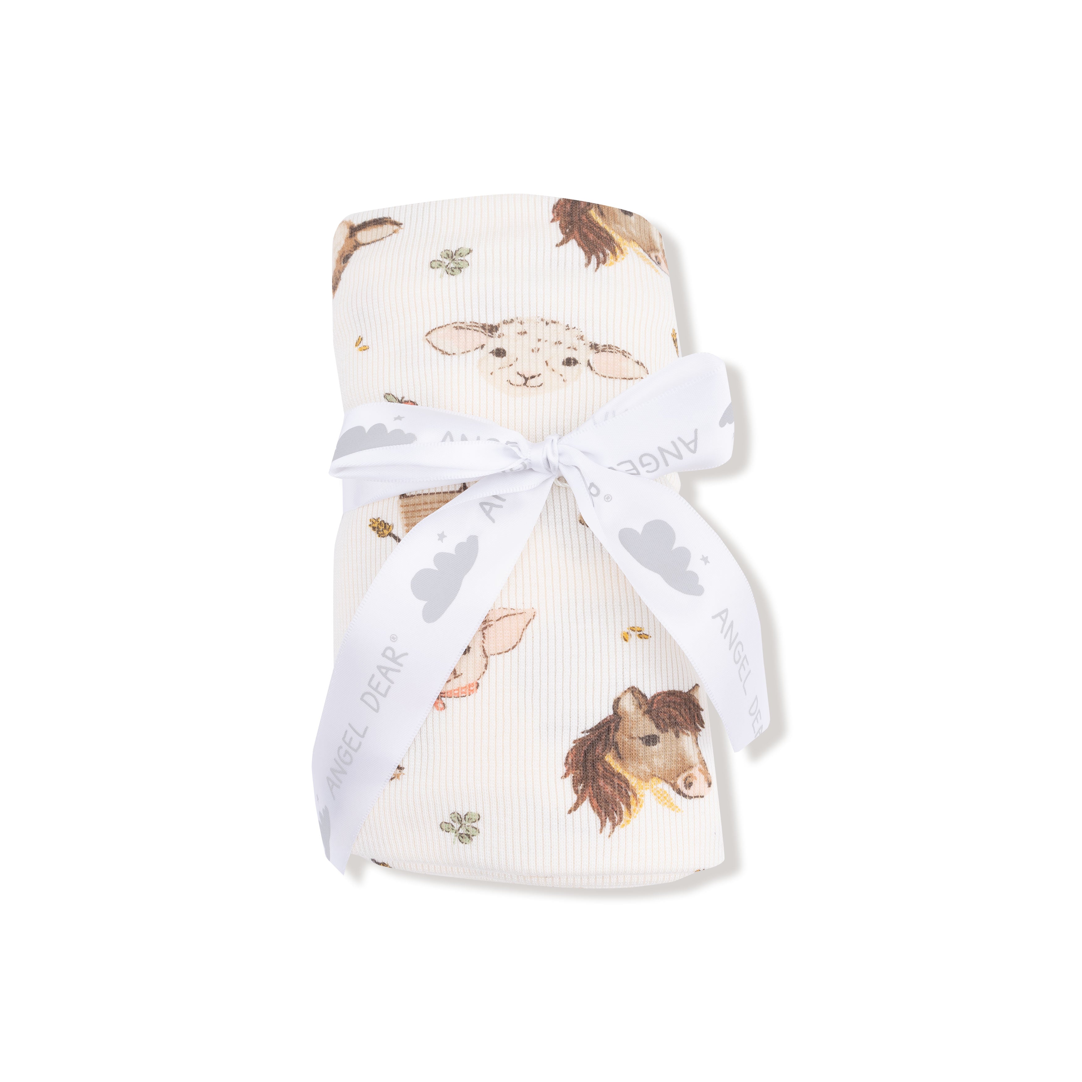 Swaddle Blanket in our  Vintage Baby Farm Animals print from Angel Dear