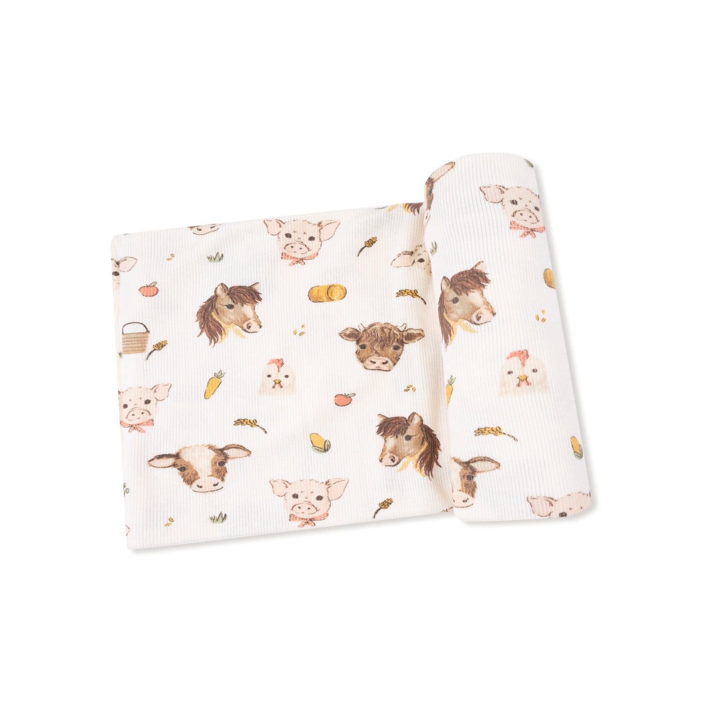 Swaddle Blanket in our  Vintage Baby Farm Animals print from Angel Dear