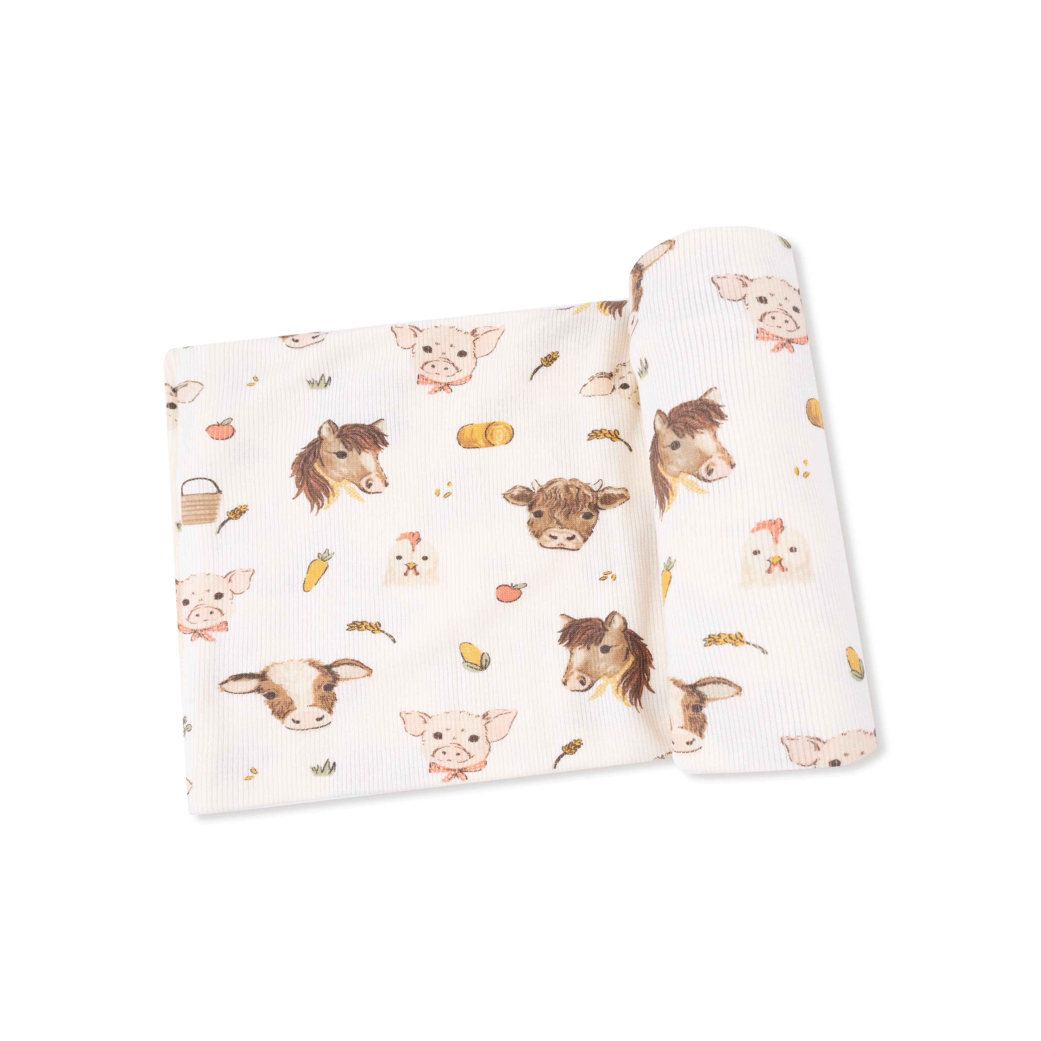 Swaddle Blanket in our  Vintage Baby Farm Animals print from Angel Dear