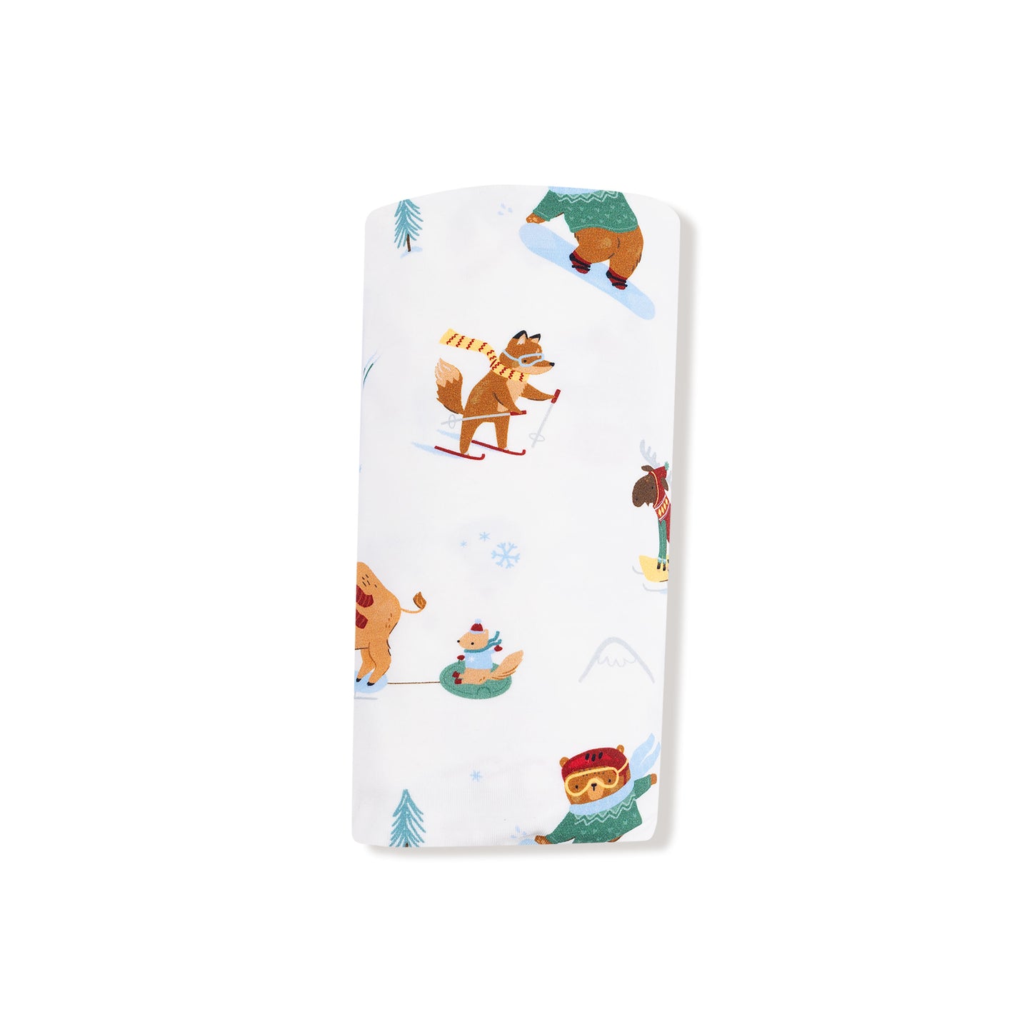 Swaddle Blanket in our  Winter Animal Sports print from Angel Dear