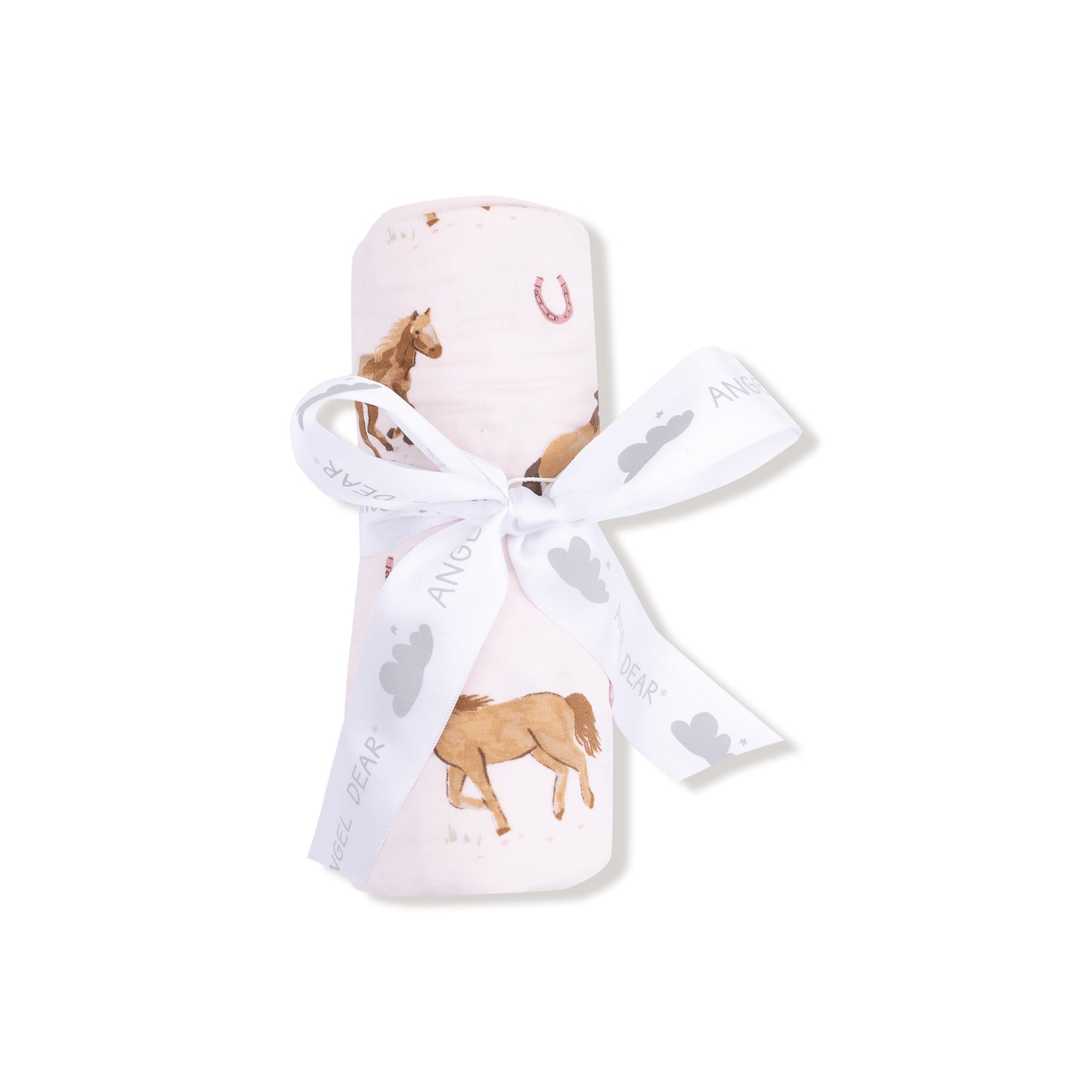 Swaddle Blanket in our  Horses - Pink print from Angel Dear