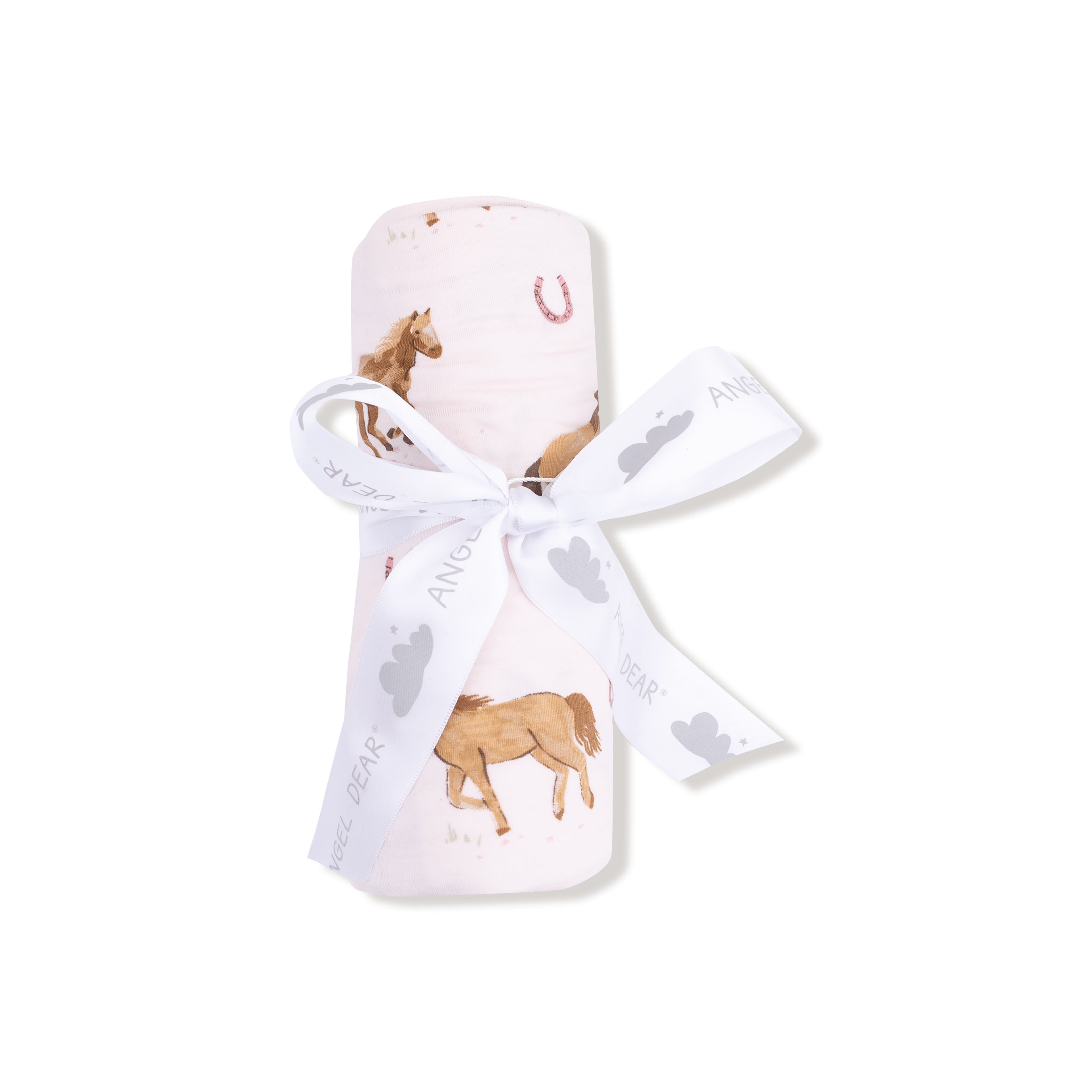 Swaddle Blanket in our  Horses - Pink print from Angel Dear