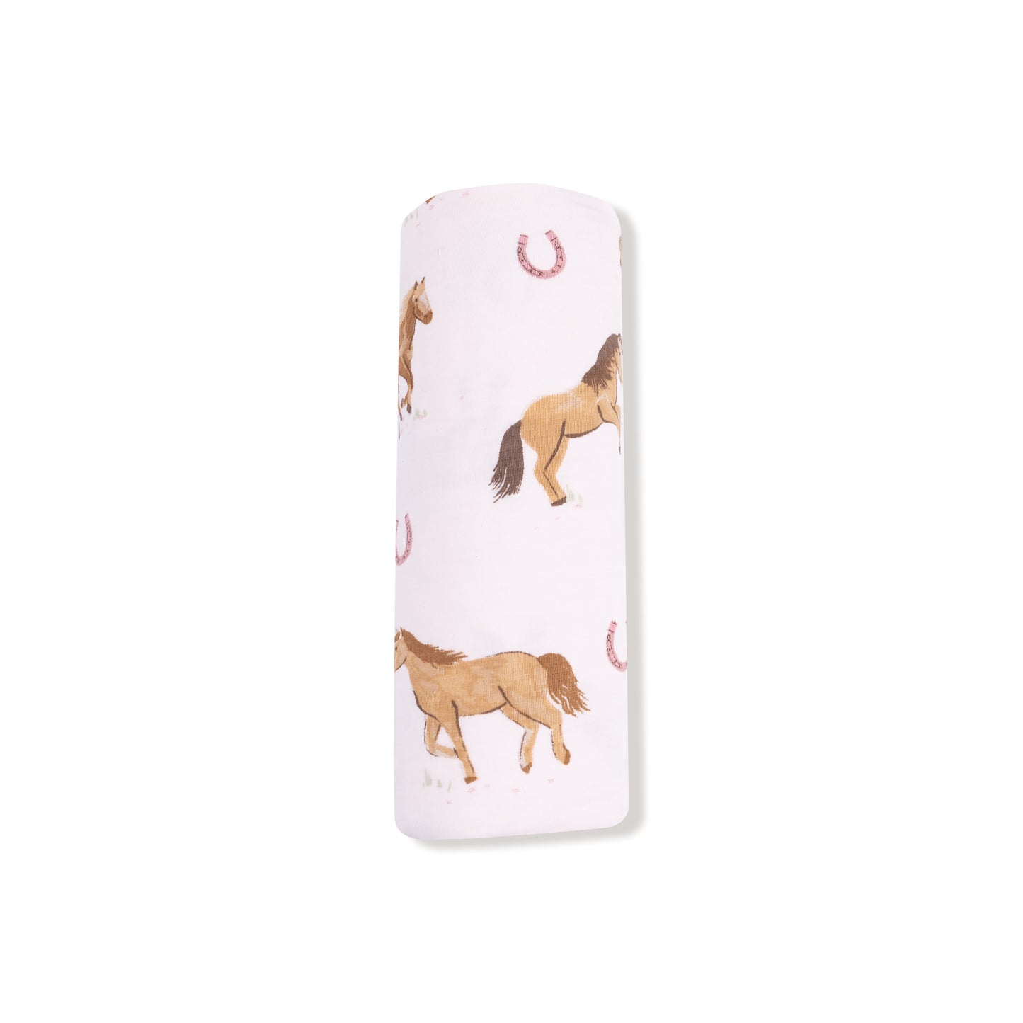 Swaddle Blanket in our  Horses - Pink print from Angel Dear