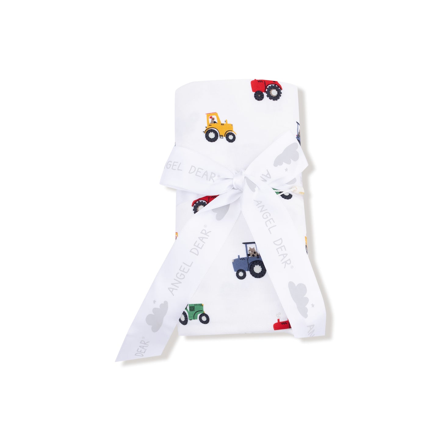 Swaddle Blanket in our  Mini Tractors print from Angel Dear