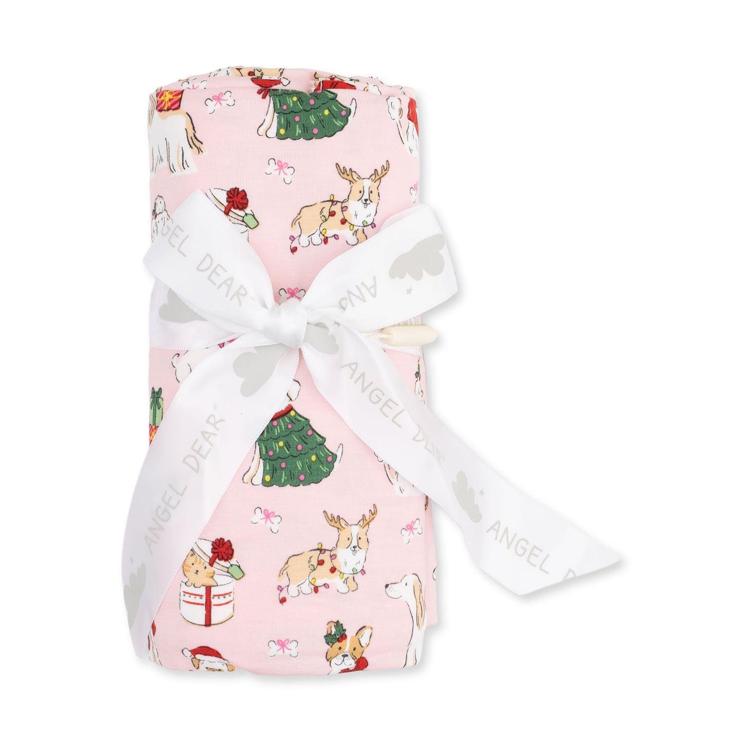 Christmas Dogs Pink - Swaddle Blanket
