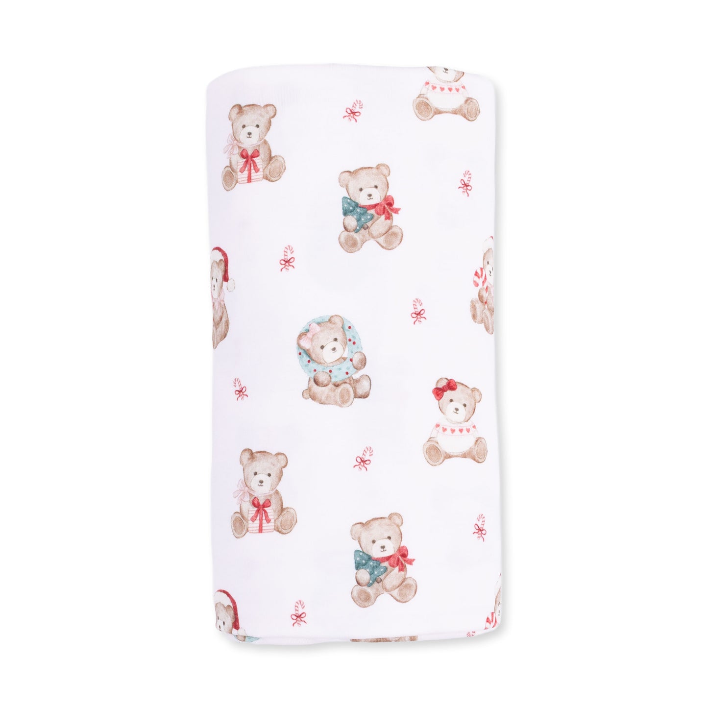 Christmas Teddy Bears Pink - Swaddle Blanket