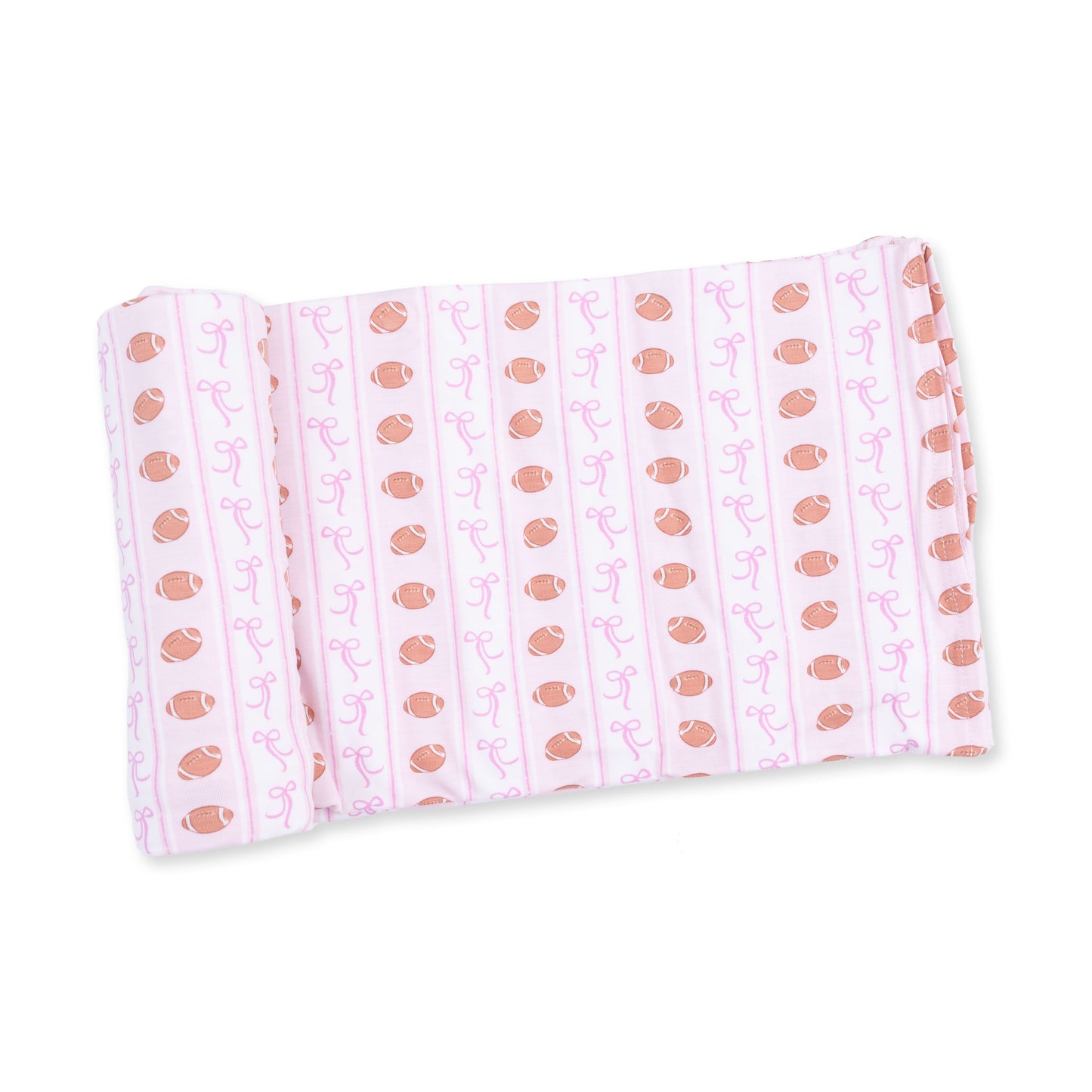 Football Bow Stripe - Swaddle Blanket