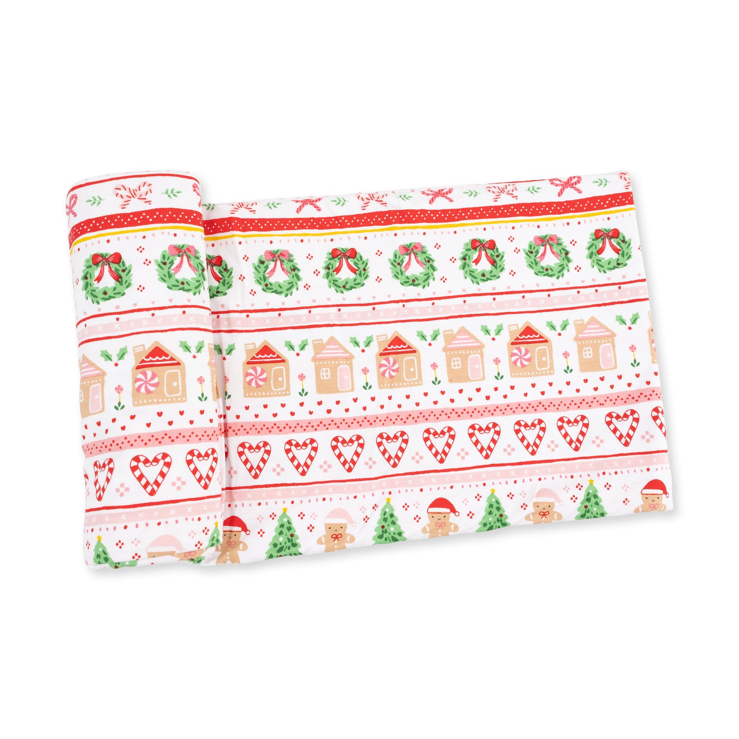 Gingerbread Fair Isle Pink - Swaddle Blanket