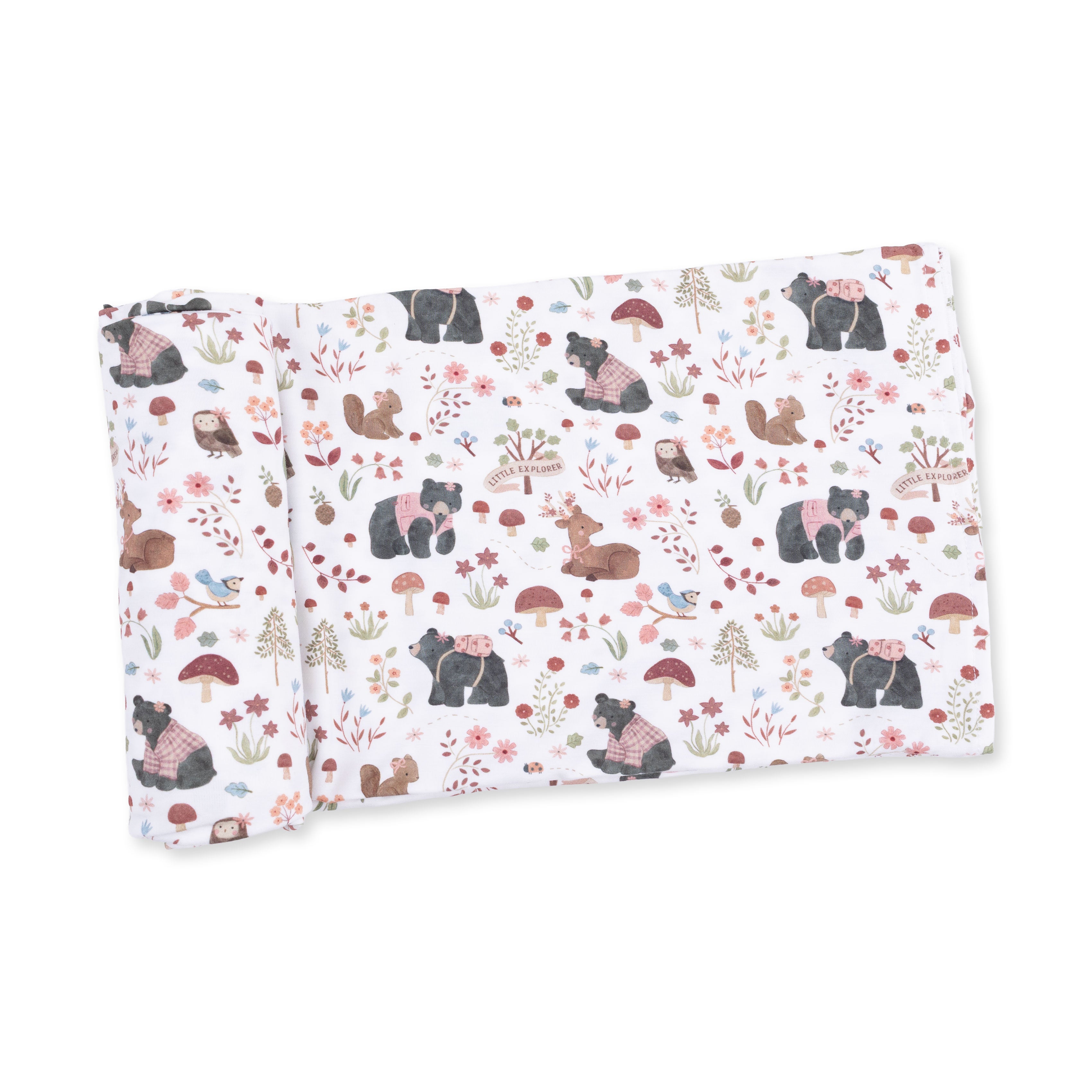 Southern Woodland Animals Pink - Swaddle Blanket