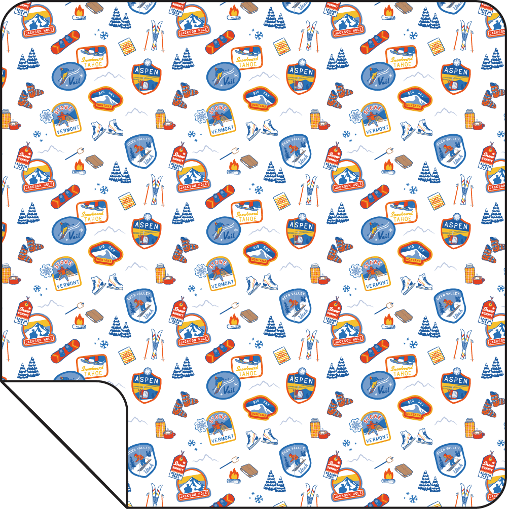 Vintage Ski Patches - Swaddle Blanket