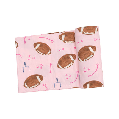 Swaddle Blanket - Footballs Pink-Angel Dear