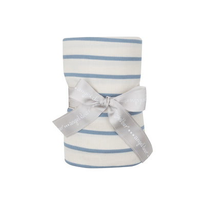 Swaddle Blanket - Modal Rib Stripe - Glacier Lake-Angel Dear