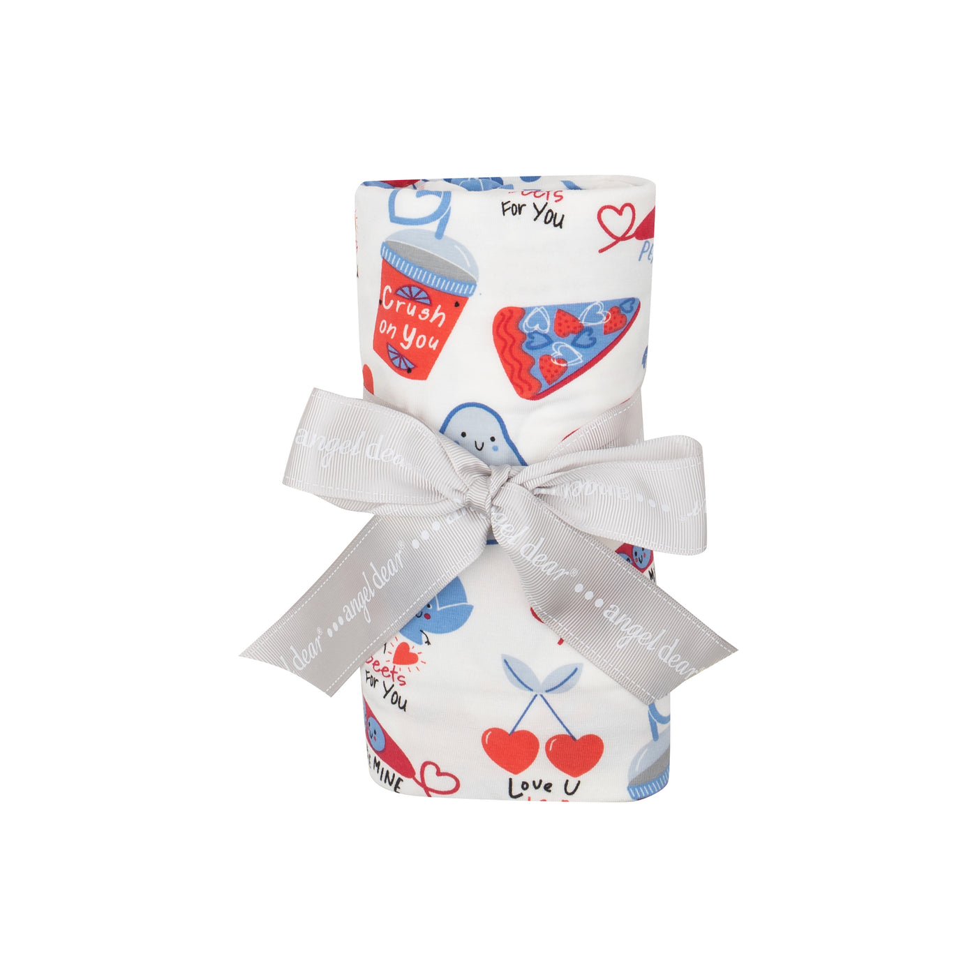 Swaddle Blanket - Love You Foodie Much Blue-Angel Dear