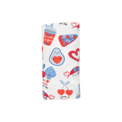 Swaddle Blanket - Love You Foodie Much Blue-Angel Dear