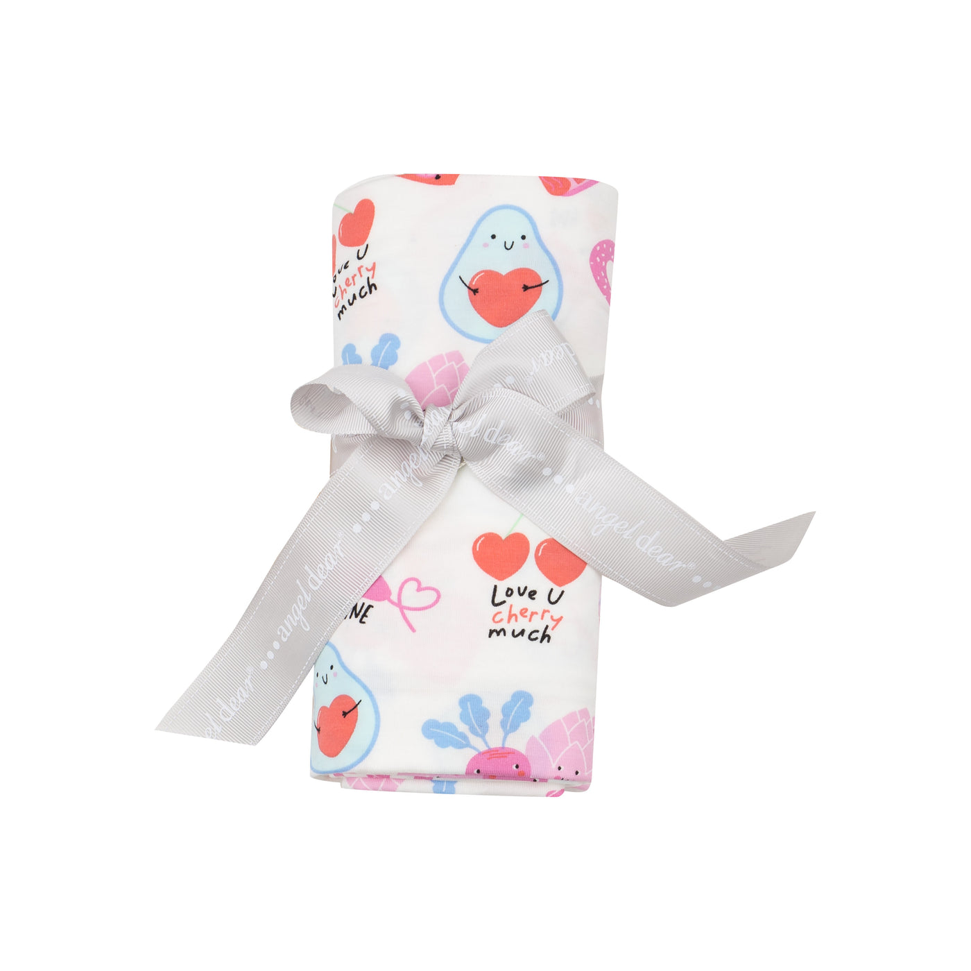 Swaddle Blanket - Love You Foodie Much Pink-Angel Dear