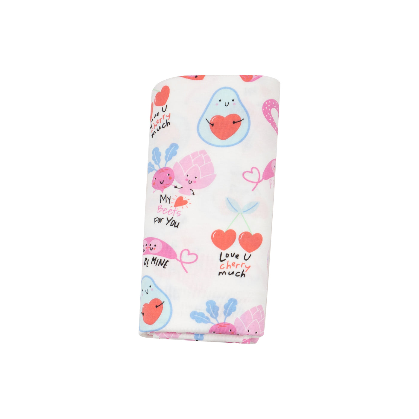 Swaddle Blanket - Love You Foodie Much Pink-Angel Dear