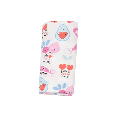 Swaddle Blanket - Love You Foodie Much Pink-Angel Dear