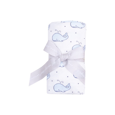 Swaddle Blanket - Bubbly Whale Blue