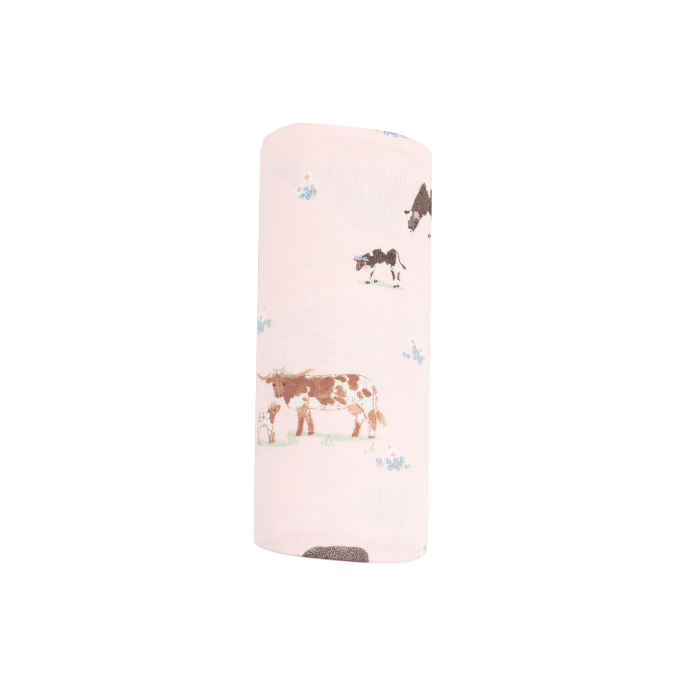 Swaddle Blanket - Cow Families Pink