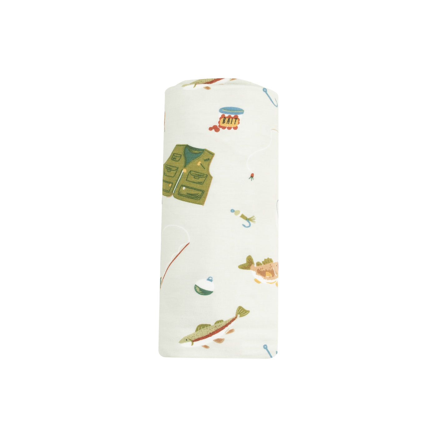 Swaddle Blanket - Fishing Things Green