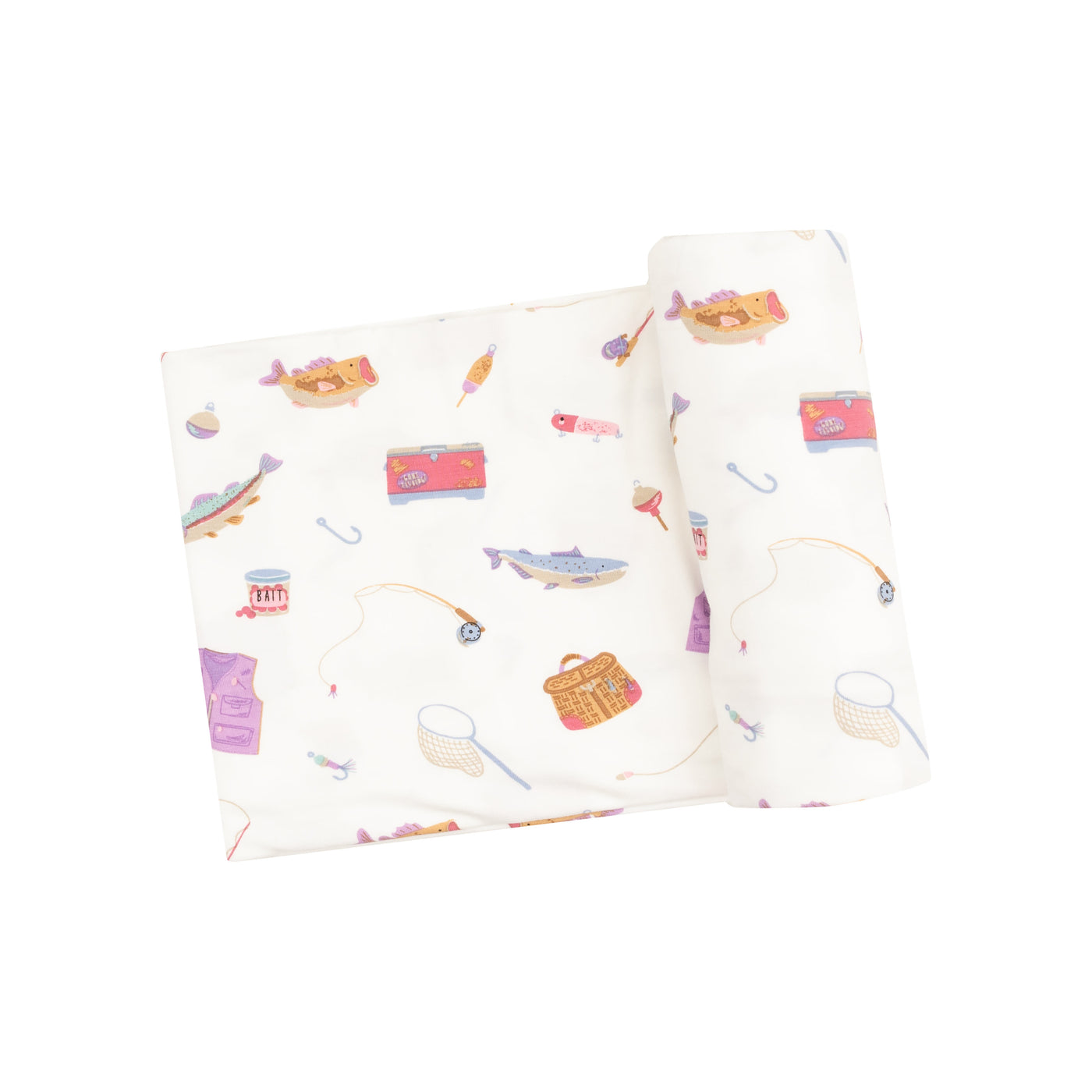 Swaddle Blanket - Fishing Things Pink