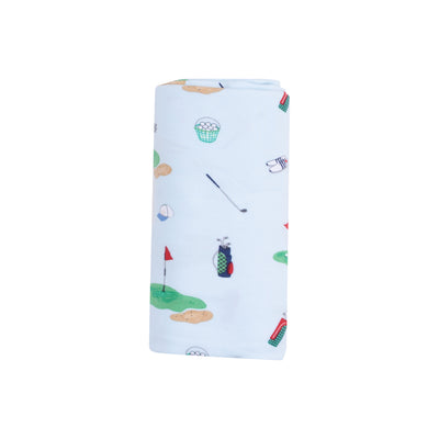 Swaddle Blanket - Golf Things Blue-Angel Dear