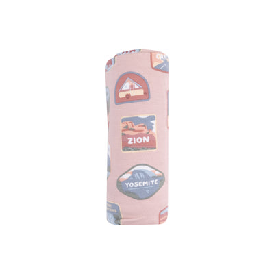 Swaddle Blanket - National Park Patches Pink