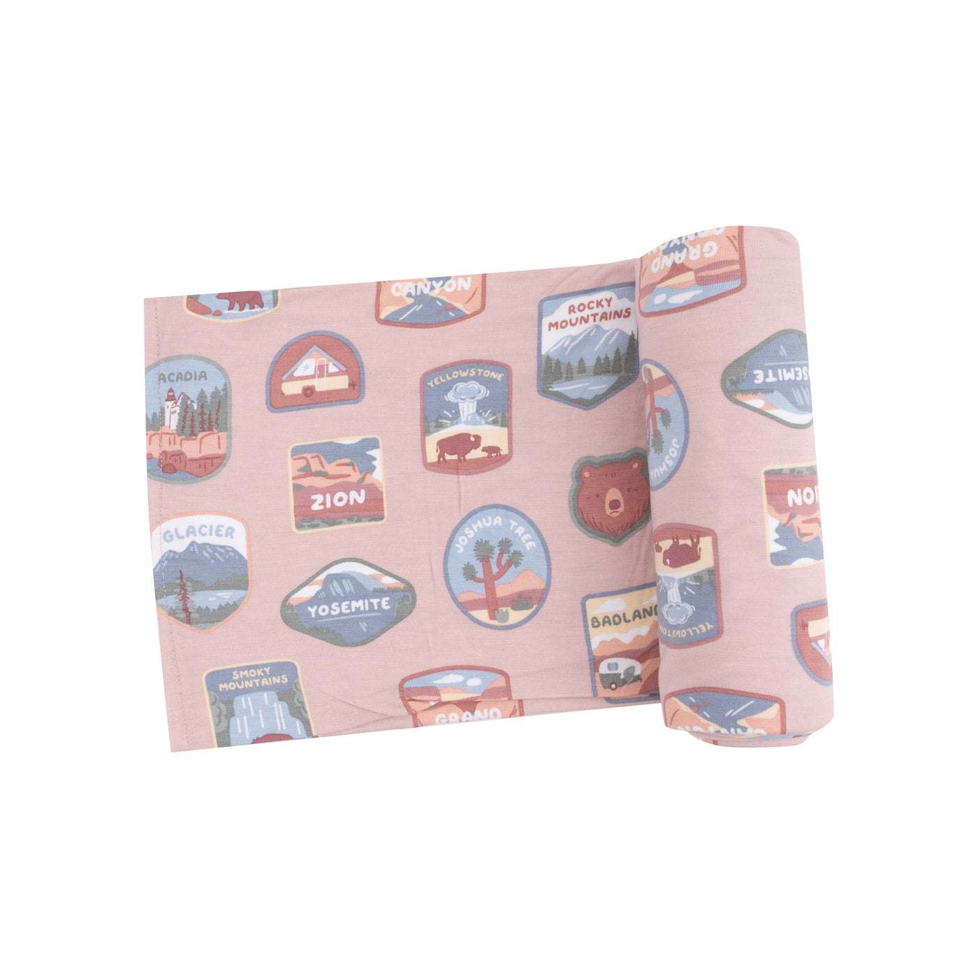 Swaddle Blanket - National Park Patches Pink