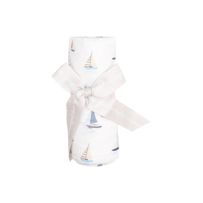 Swaddle Blanket - Sailboats Blue