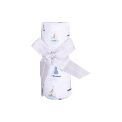 Swaddle Blanket - Sailboats Blue